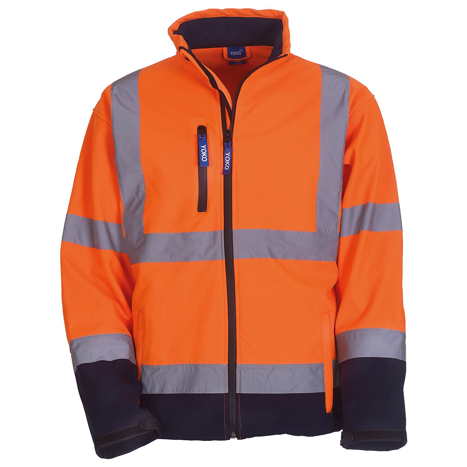 YOKO Hi-vis Softshell Jacket (HVK09) Orange/Navy L
