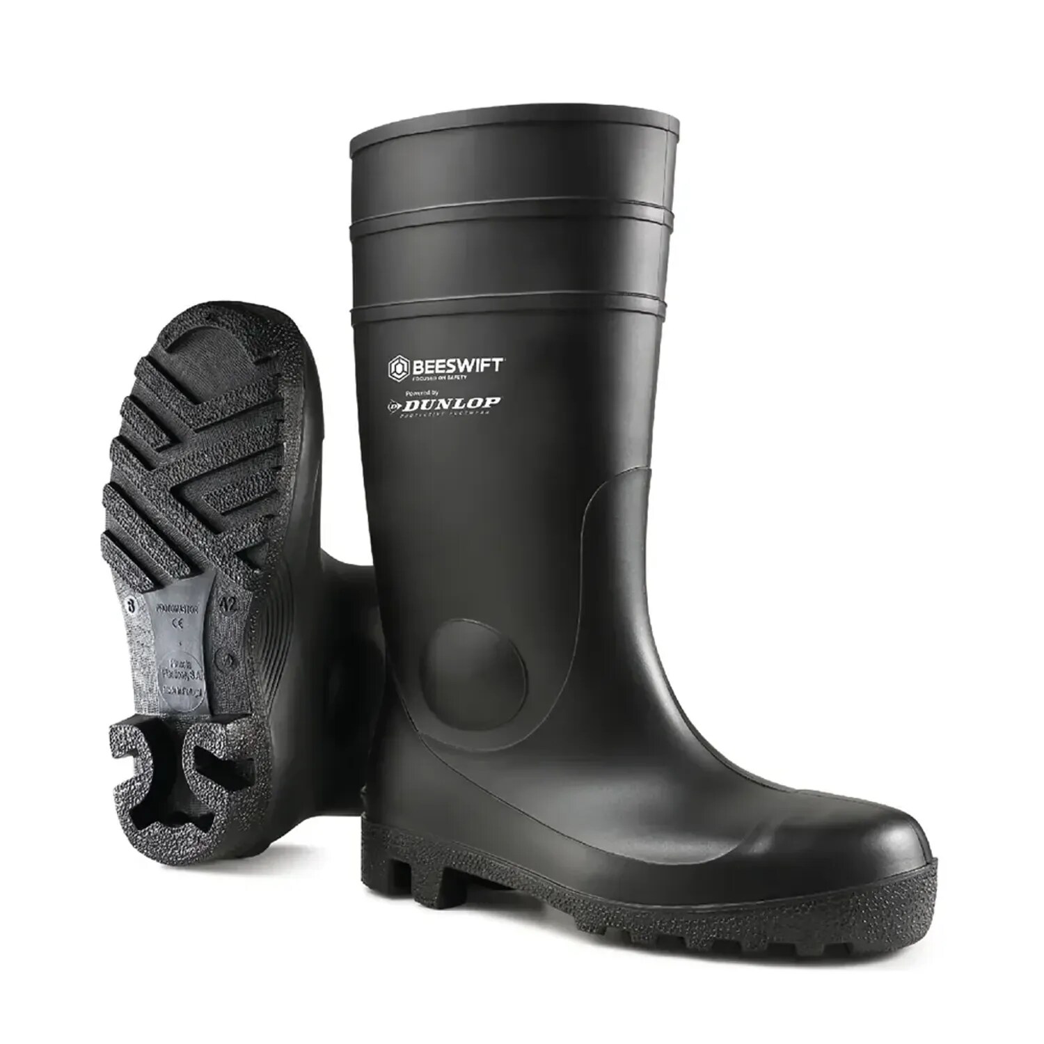Dunlop Aston Safety Wellington Black Shoes - Size 6