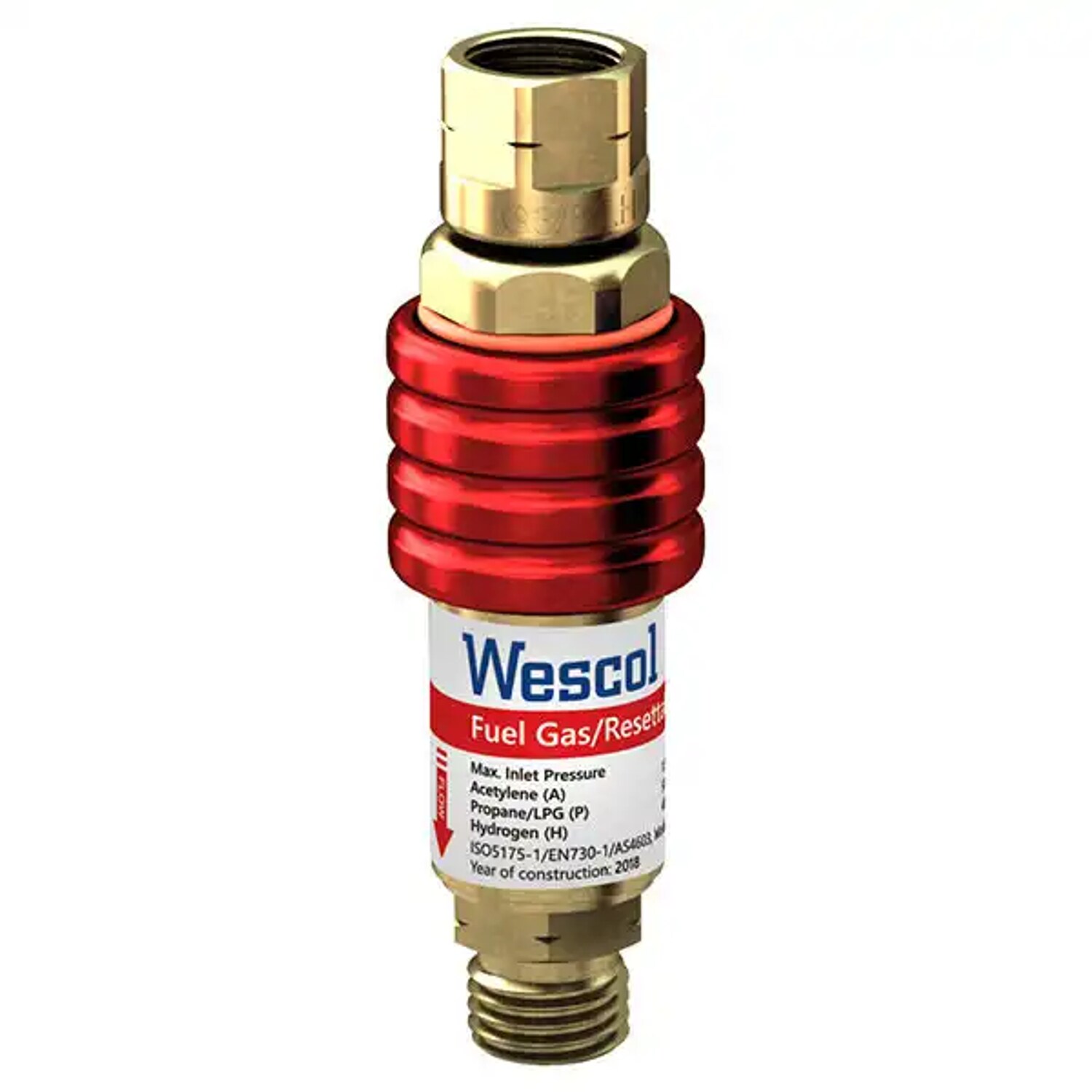 Wescol Type 90 (T90) Re-Settable Flashback Arrestor - Fuel Gas or Oxygen - Fuel