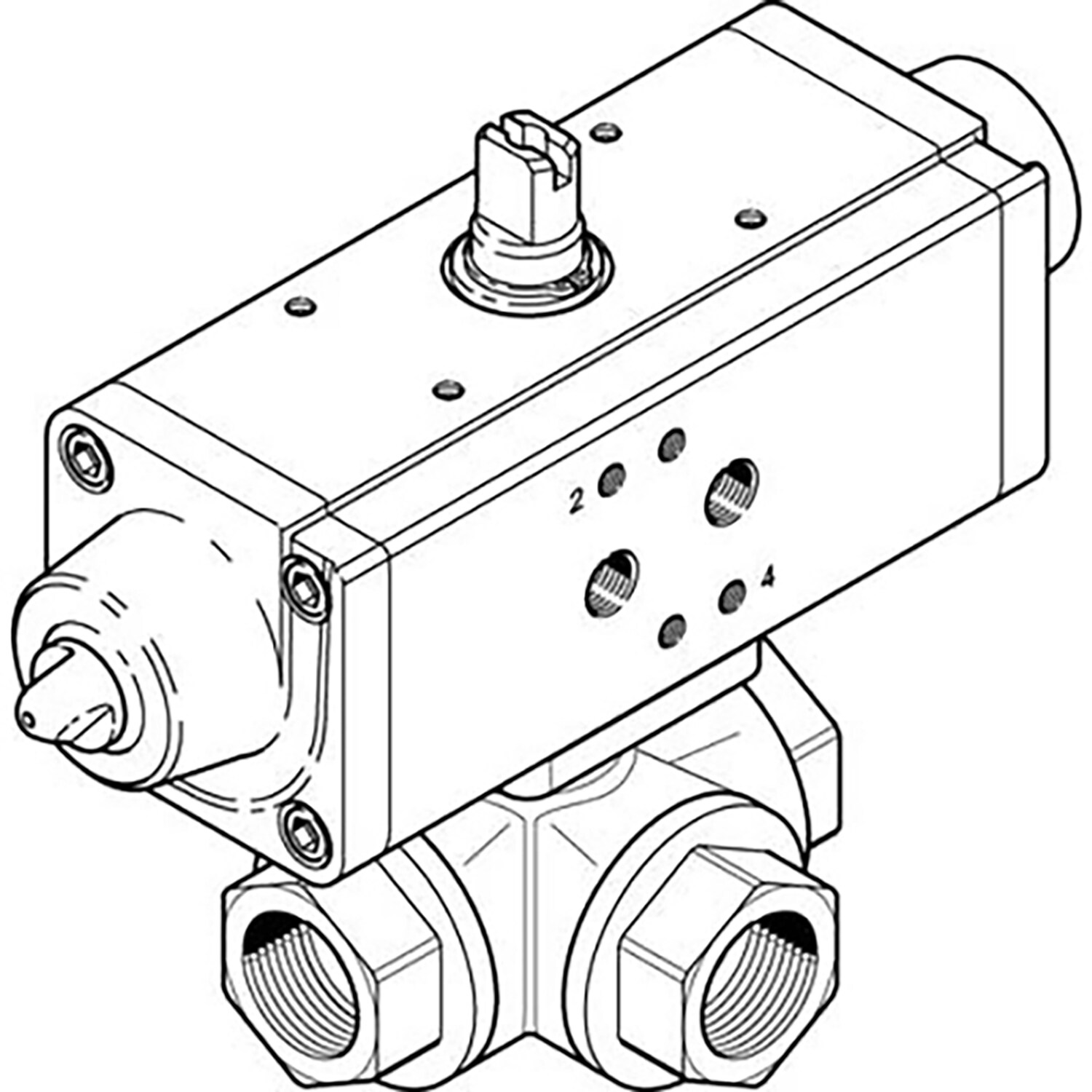 Festo VZBA-3/4in-GGG-63-32L-F0405-V4V4T-PS30-R Pneumatic Actuated Valve - 191554