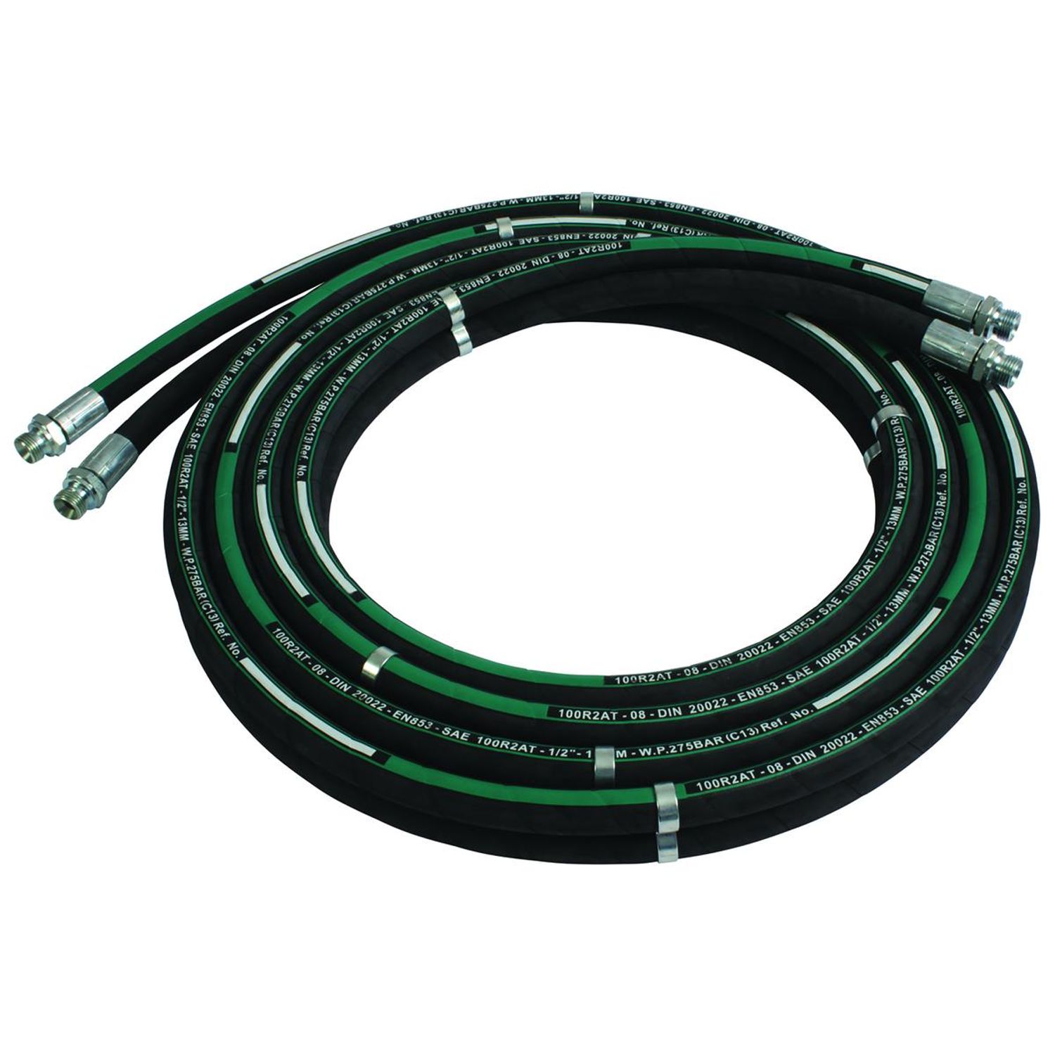 FT Pro 1/2in BSP Male x 23.1mm OD x 1/2in ID Hydraulic Hose Assembly - BH08-08M0