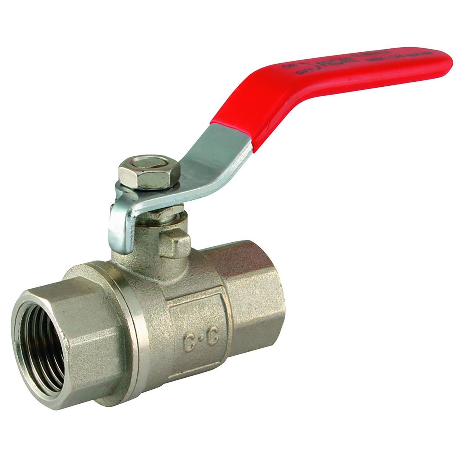 Centreglow 3in BSPP Brass Ball Valve Lever Handle Red Handle - EPS-101345 Ball V