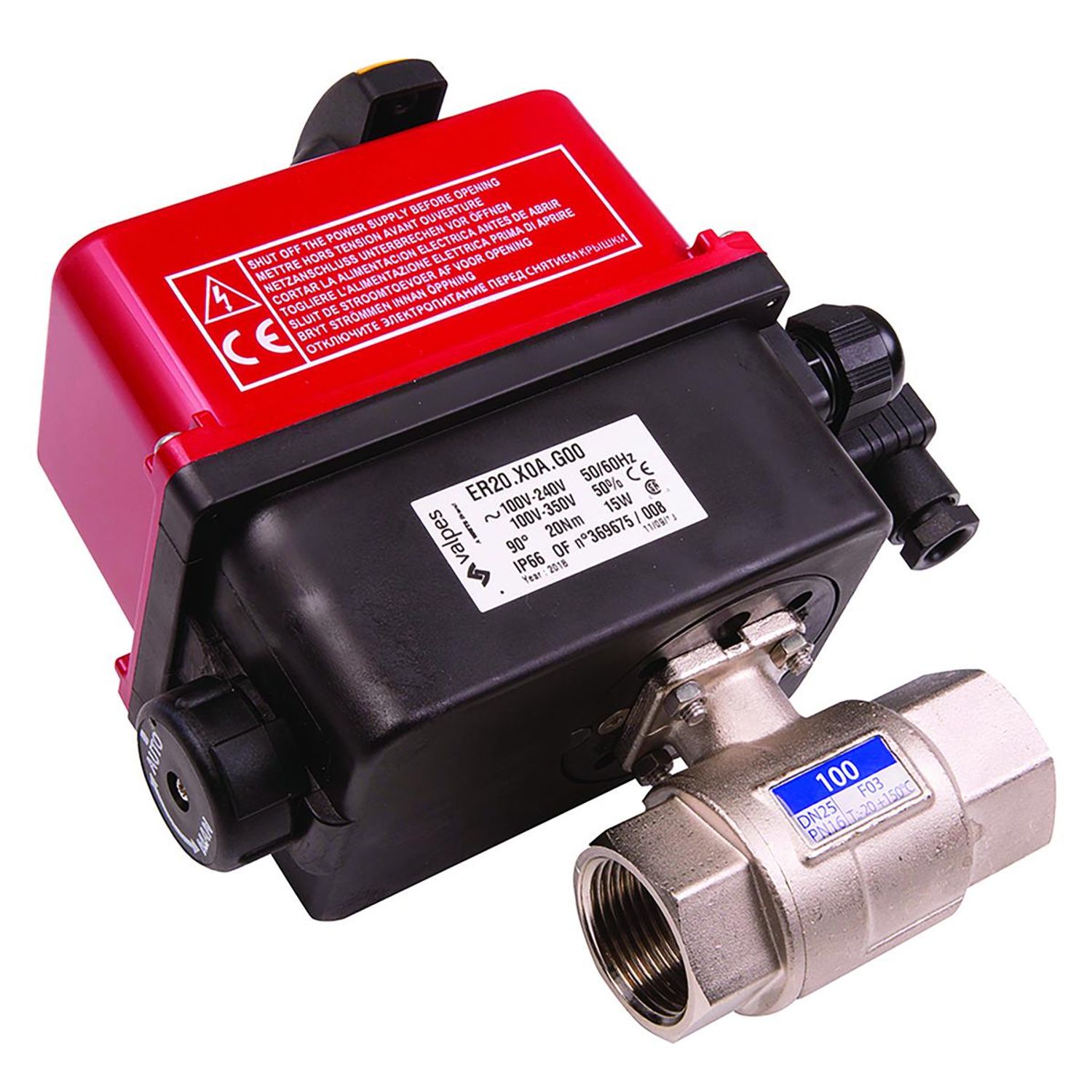 Valpes 3in Brass Elec Act B/valve H.p. L.v. - E101H011LV