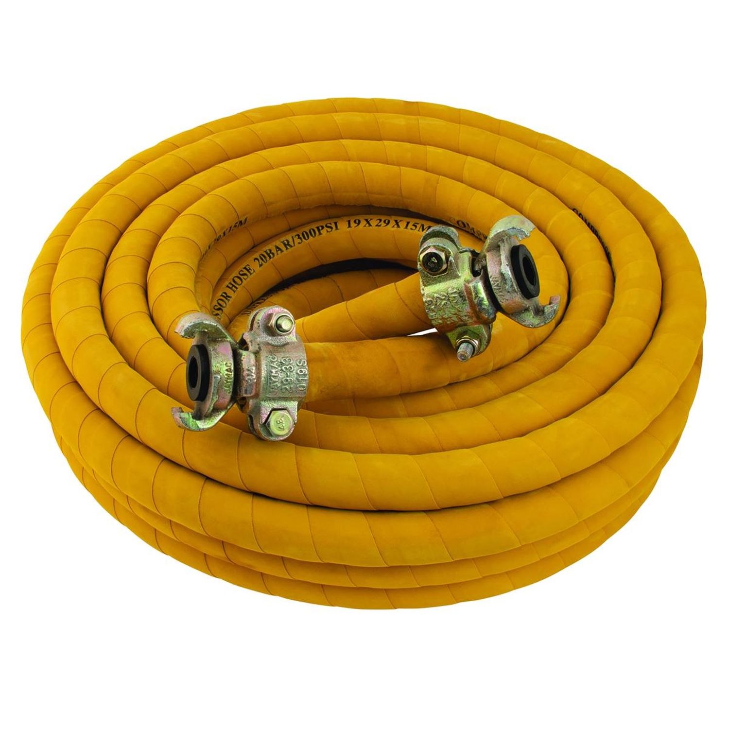 JAYMAC 300 PSI Compressed Air Hose Assembly C/w Safety Claws - RTH-3/4-15SAFETY
