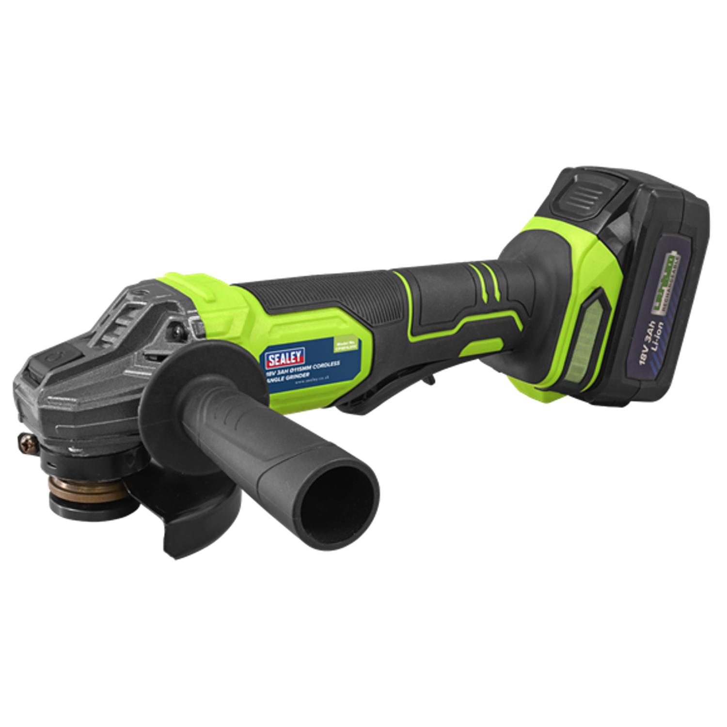 Sealey 18V 3Ah 115mm Cordless Angle Grinder Green