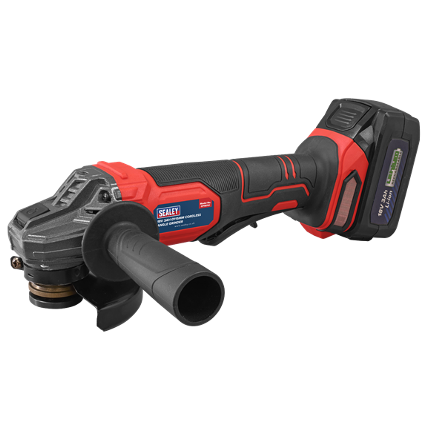 Sealey 18V 3Ah 115mm Cordless Angle Grinder Red