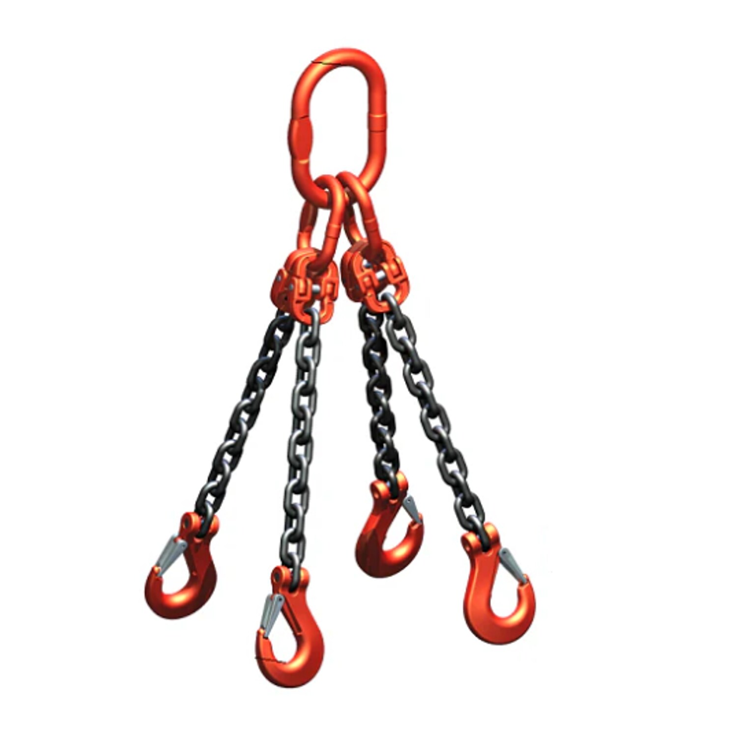 Titan 13mm Four Leg Grade 8 Chain Sling 2M Ewl with Grab Shorteners - Terminatin