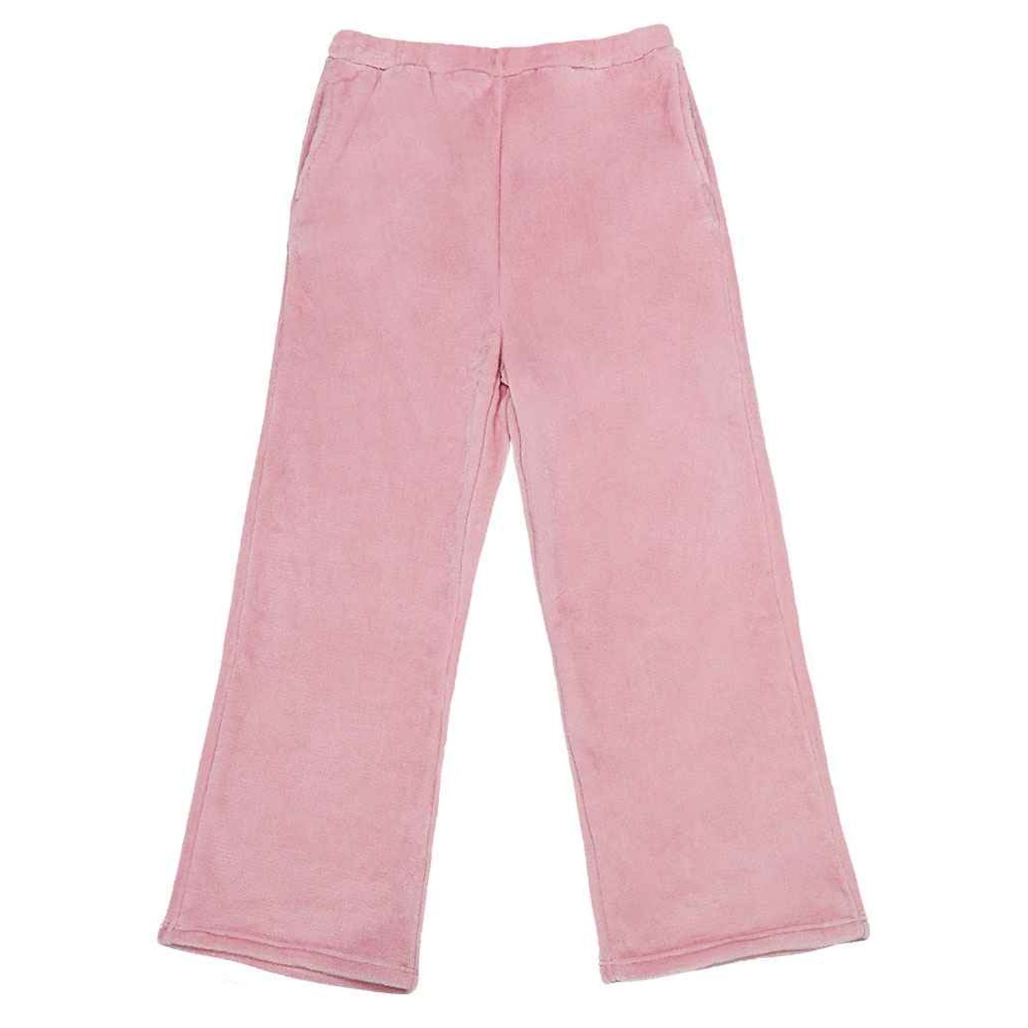 Brand Lab Ladies Plush Fleece Lounge Trousers Blush Pink Size 16-18