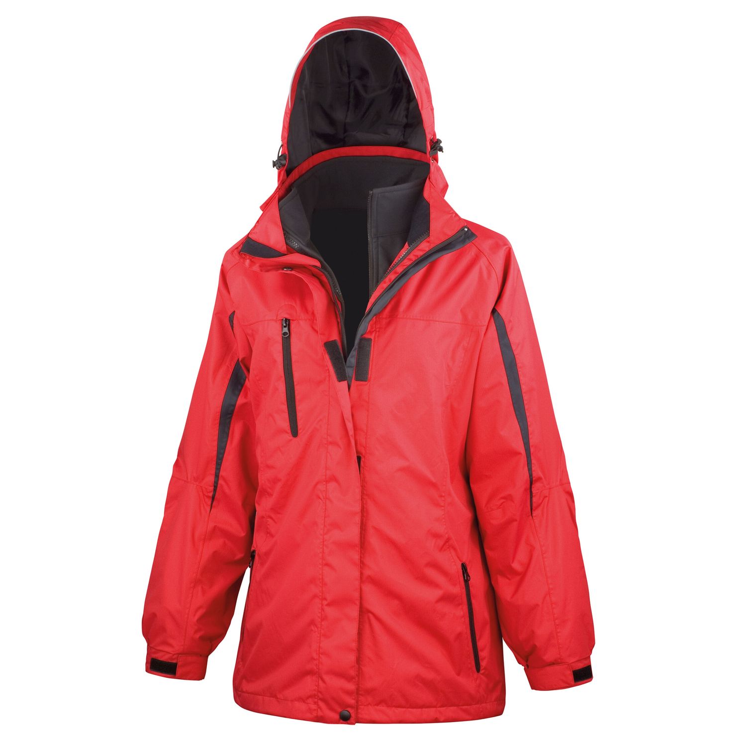 Result Women's 3-in-1 Journey Jacket with Softshell Inner Extra Large Red/Black