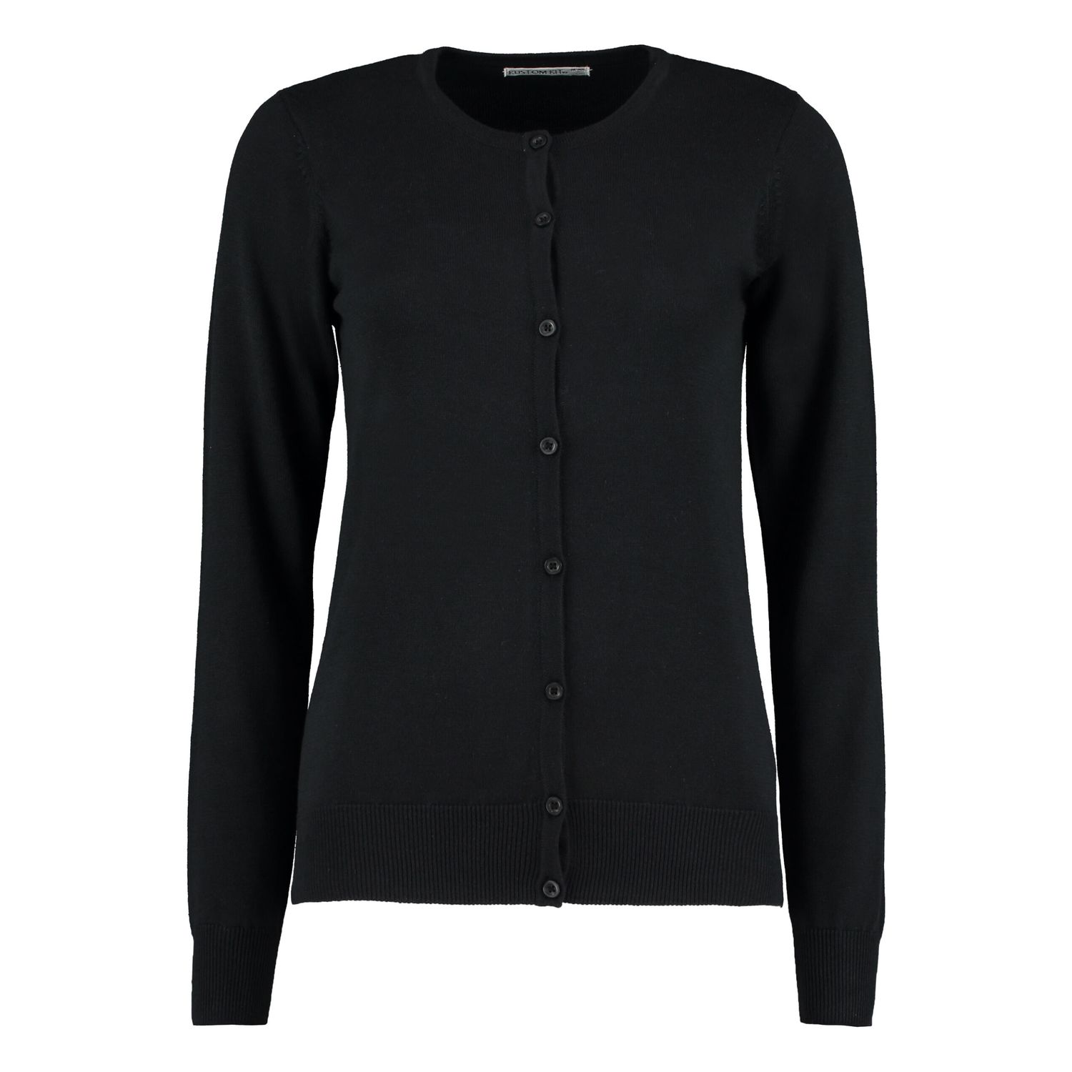 Kustom Kit Regular Fit Arundel Crew Neck Cardigan 14 Black