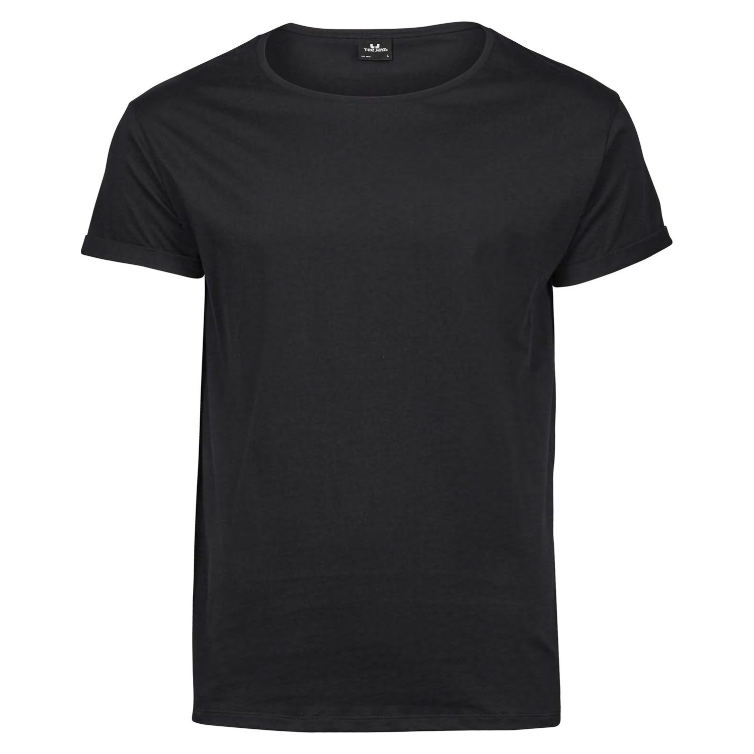 Tee Jays Mens Roll-Up Tee Extra Large Black