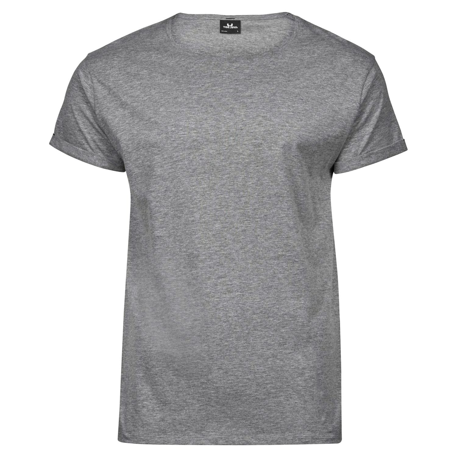 Tee Jays Mens Roll-Up Tee Extra Large Heather Grey