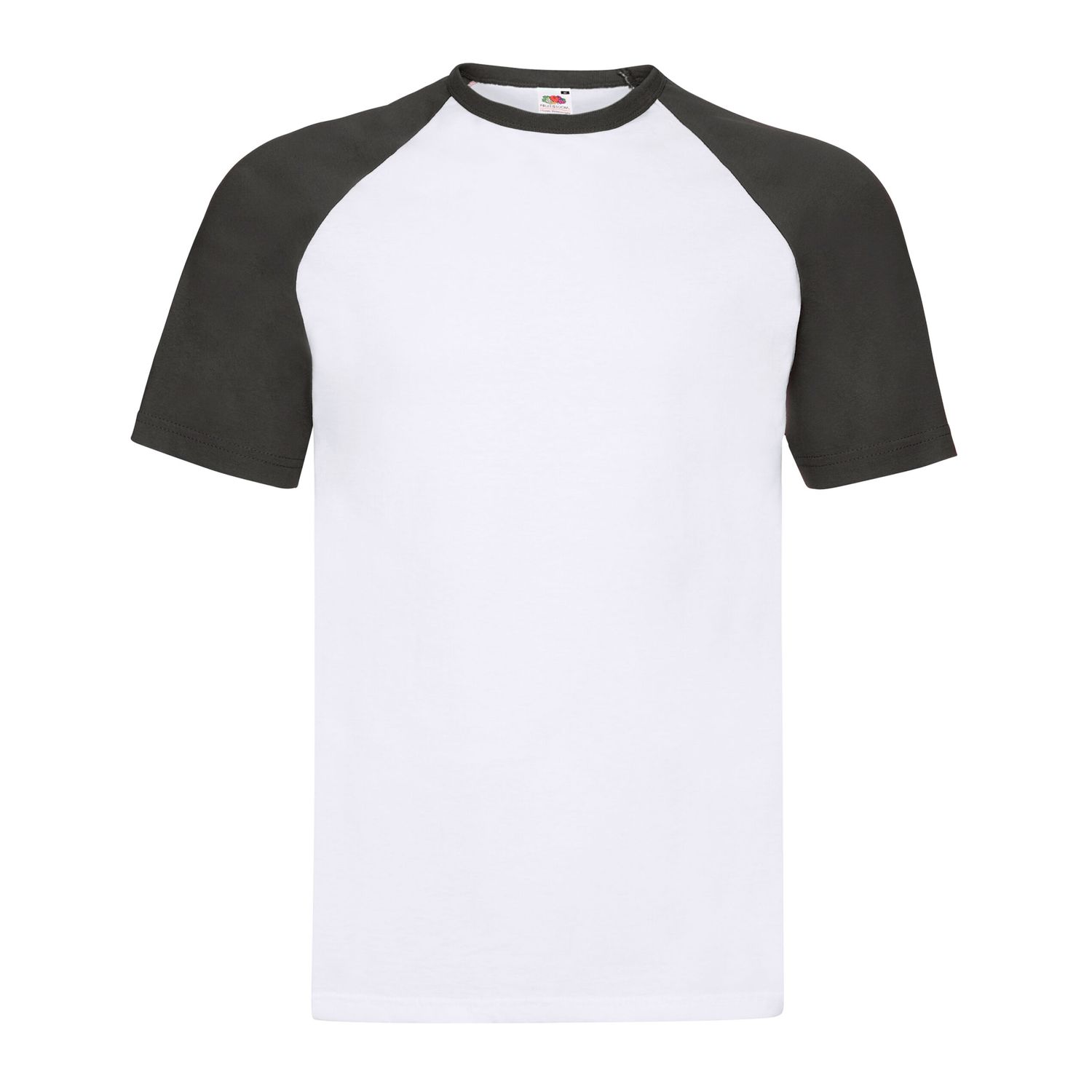 Fruit Of The Loom Mens Valueweight Short Sleeve Baseball T-Shirt S White/Black