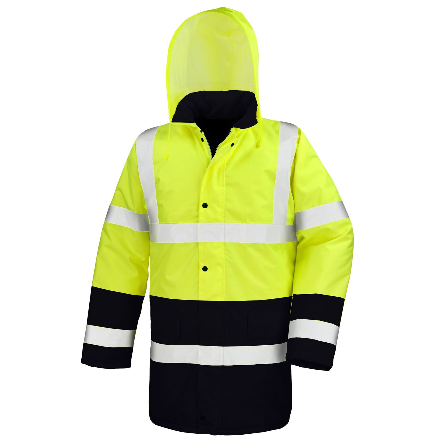Result Motorway 2-Tone Safety Coat Extra Large Fluorescent Yellow/Black