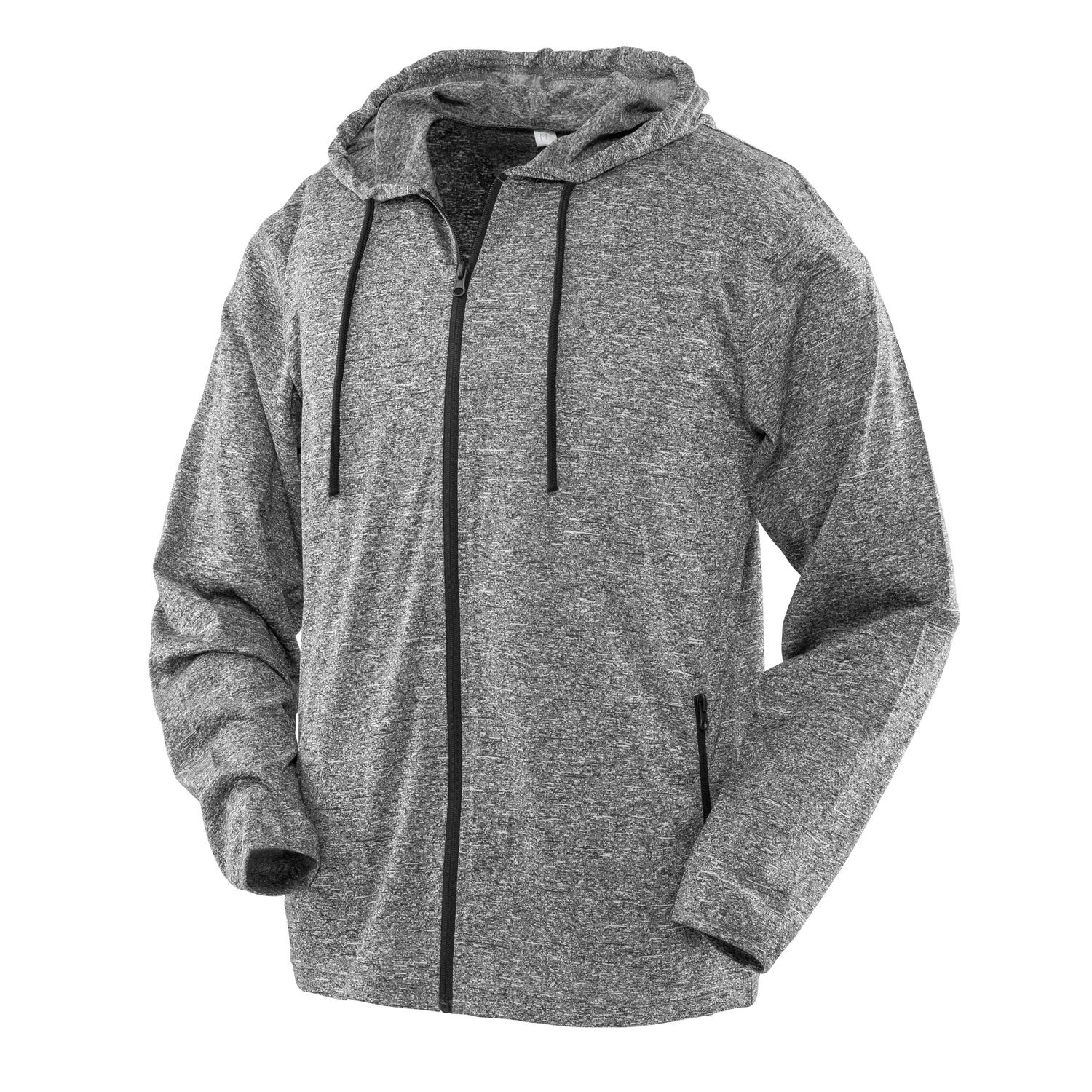 SPIRO FITNESS Mens Hooded Tee-Jacket 3XL Grey/Black