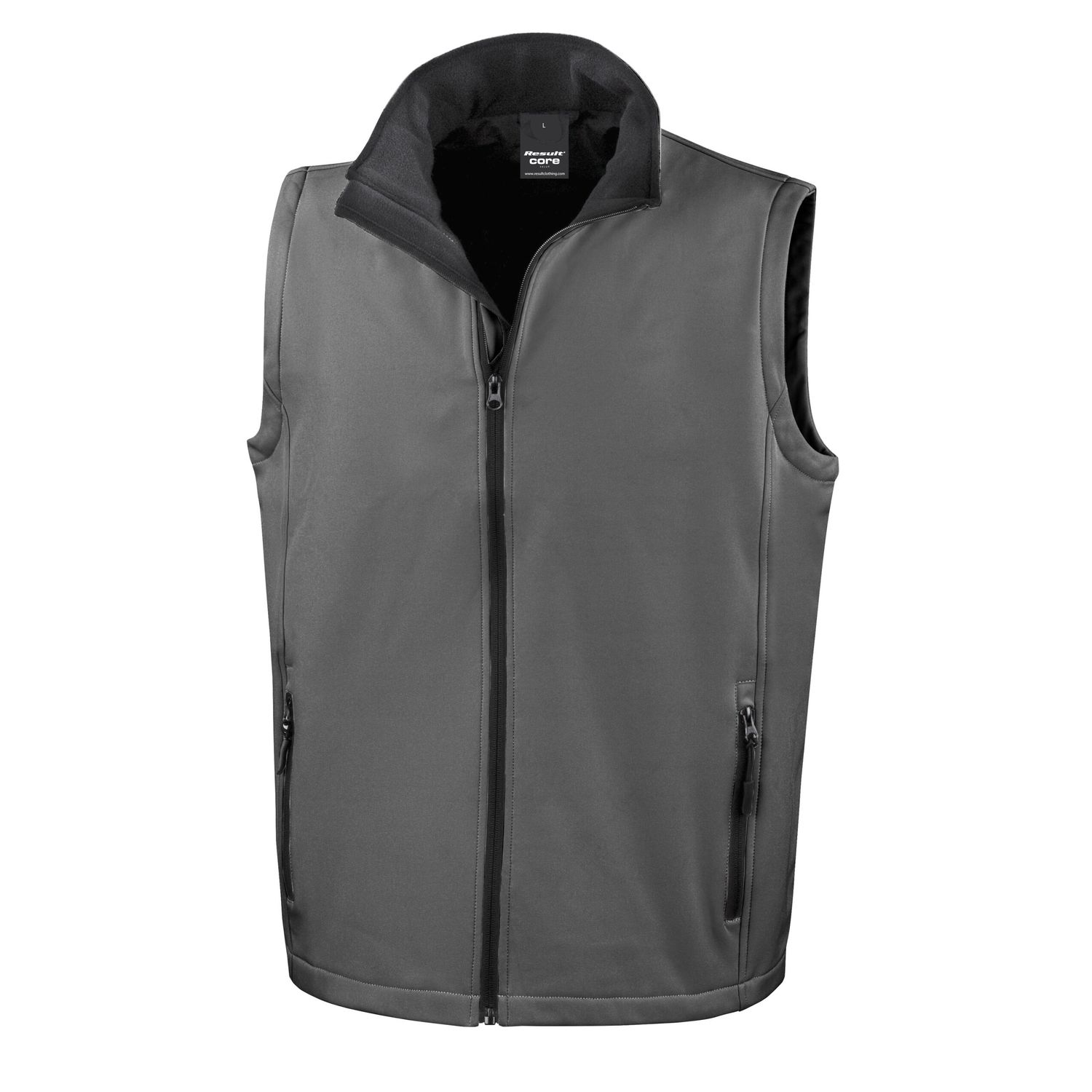 Result Mens Printable Softshell Bodywarmer with Recycled Fleece Inner S Charcoal