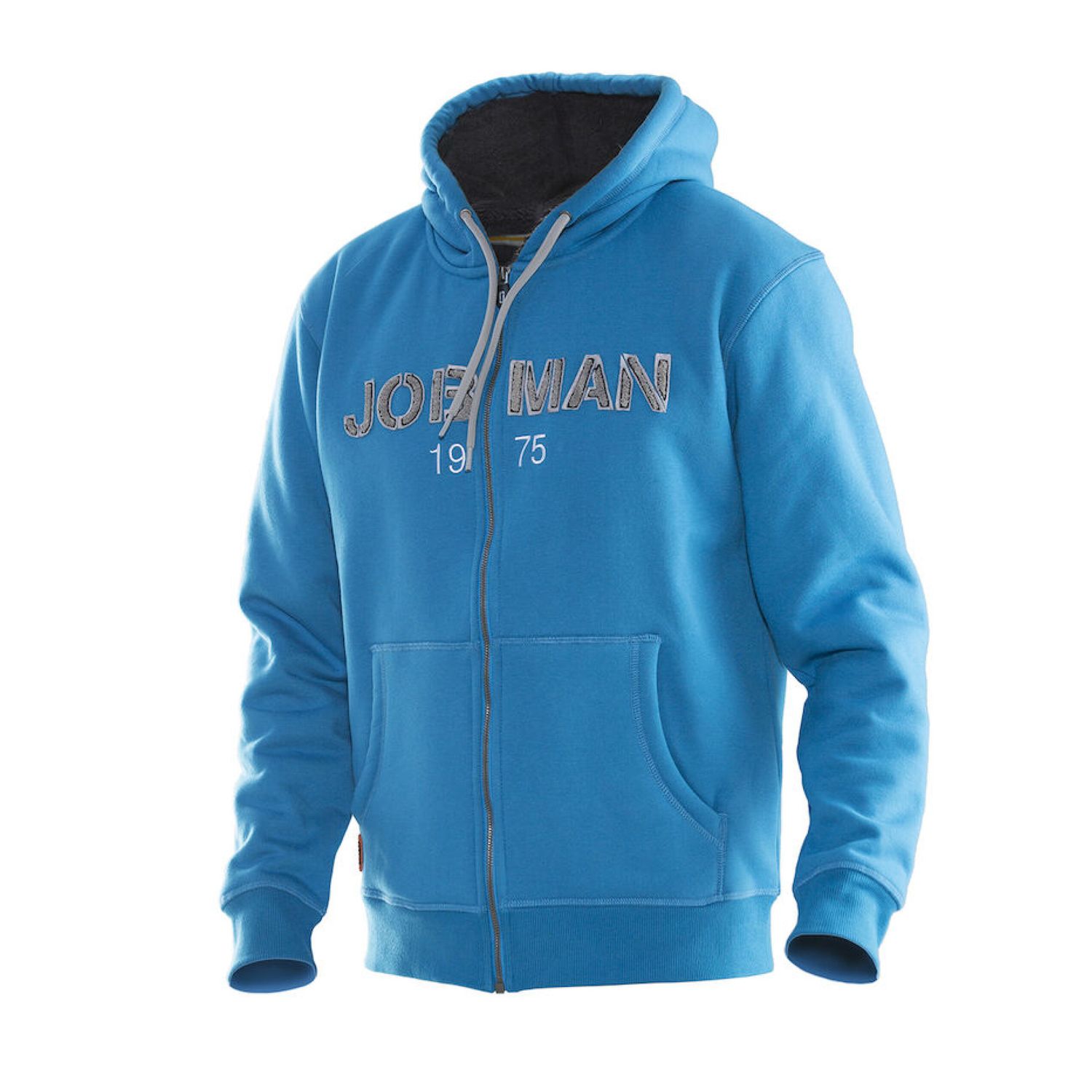 Jobman Mens Vintage Hoodie Lined M Ocean/Dark Grey