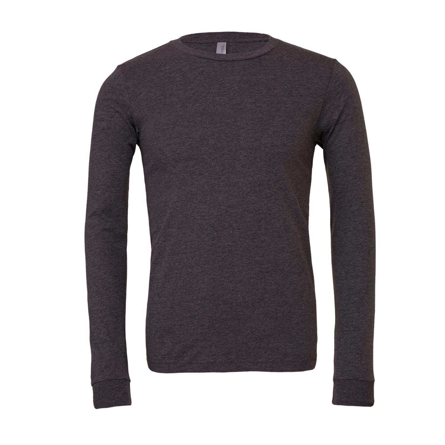 Bella+Canvas Unisex Heather CVC Jersey Long Sleeve T-Shirt XS Dark Grey Heather