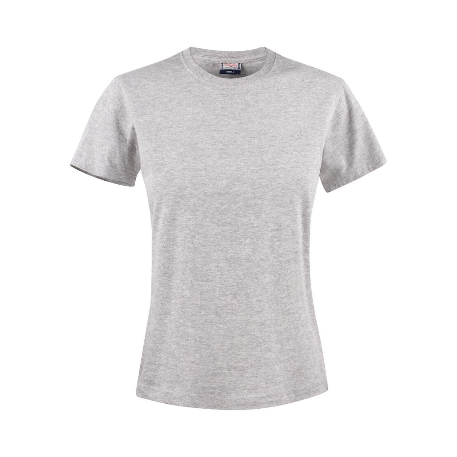 Printer Essentials Ladies Heavier Pro T-Shirt Extra Large Grey Melange