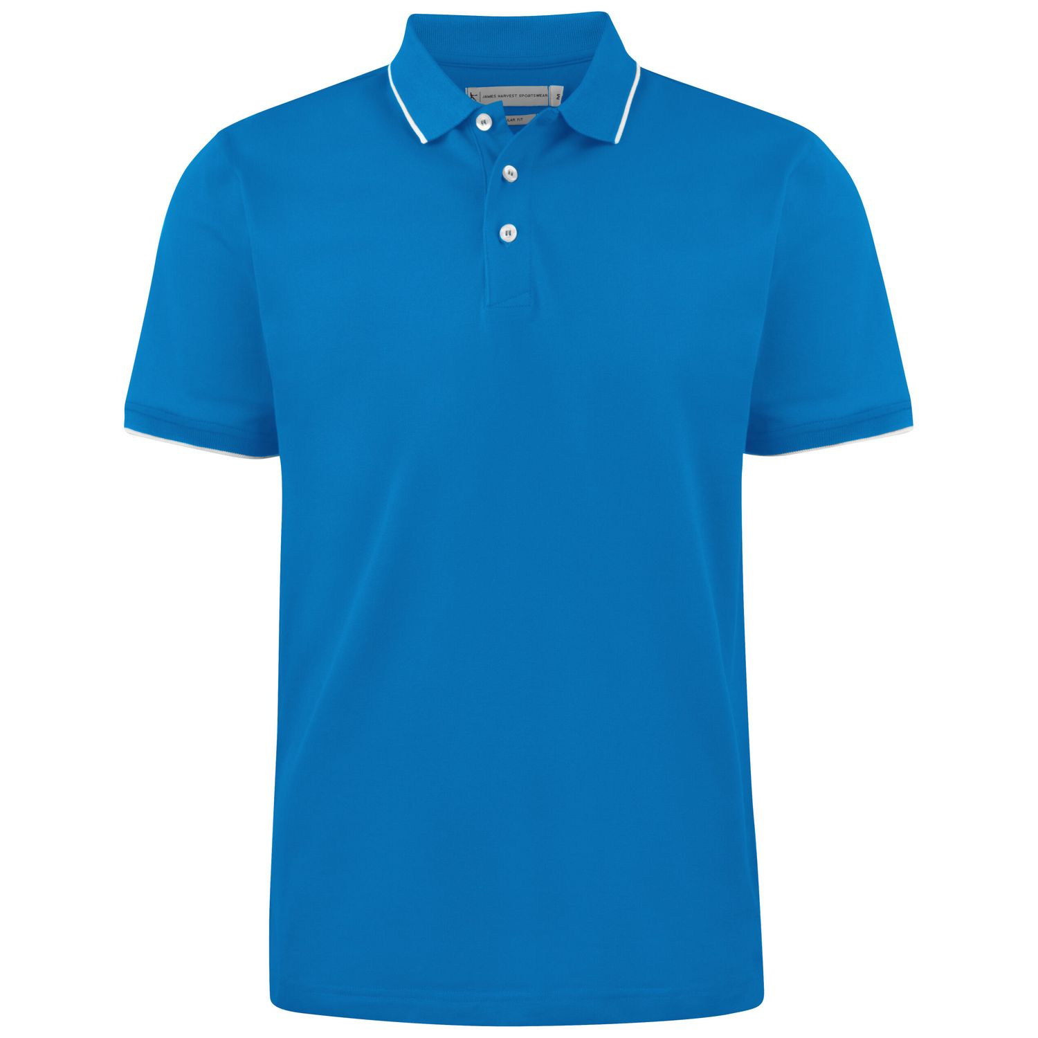 James Harvest Greenville Regular Polo Shirt M Bright Blue