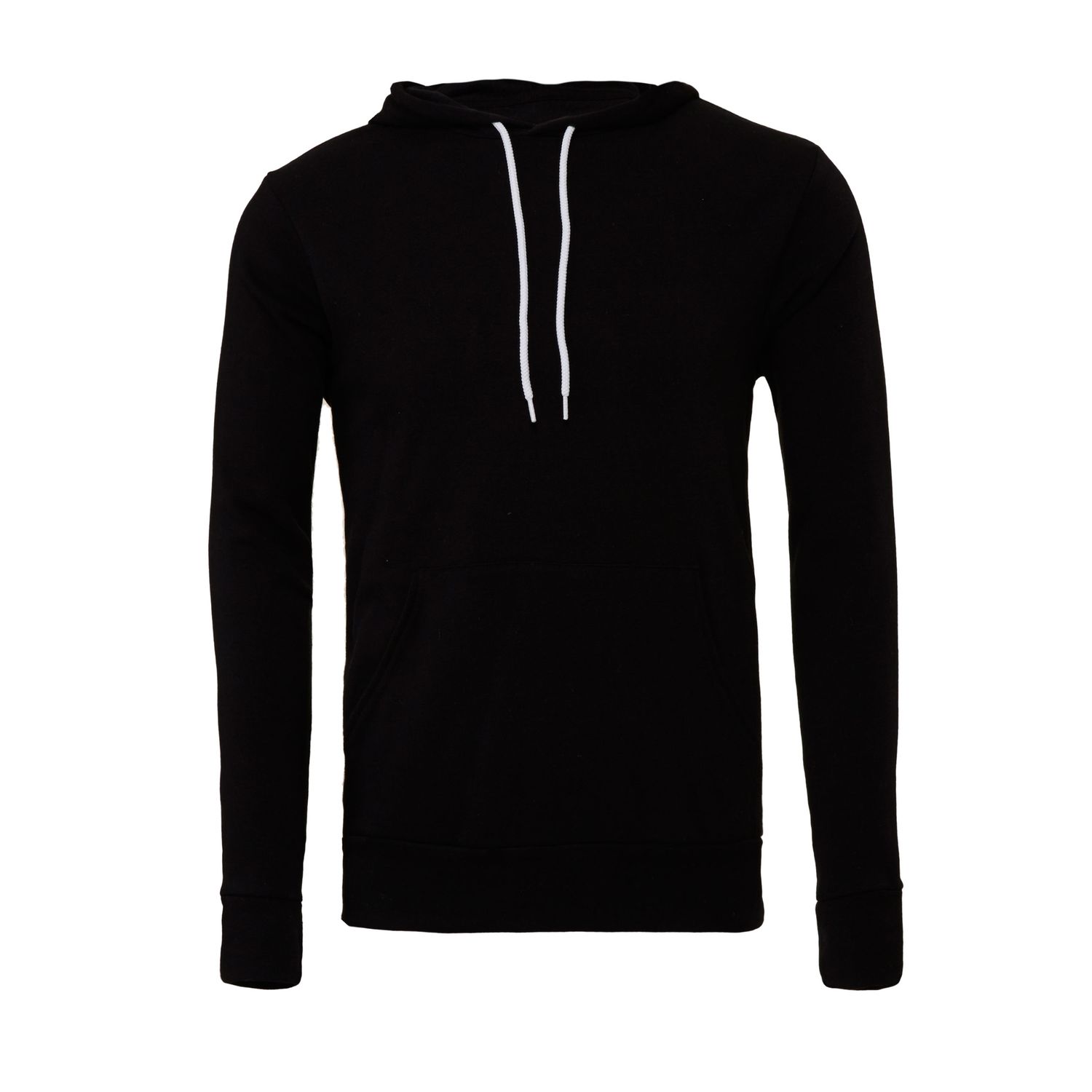 Bella+Canvas Poly-Cotton Fleece Pullover Black Unisex Hoodie  - Size Small