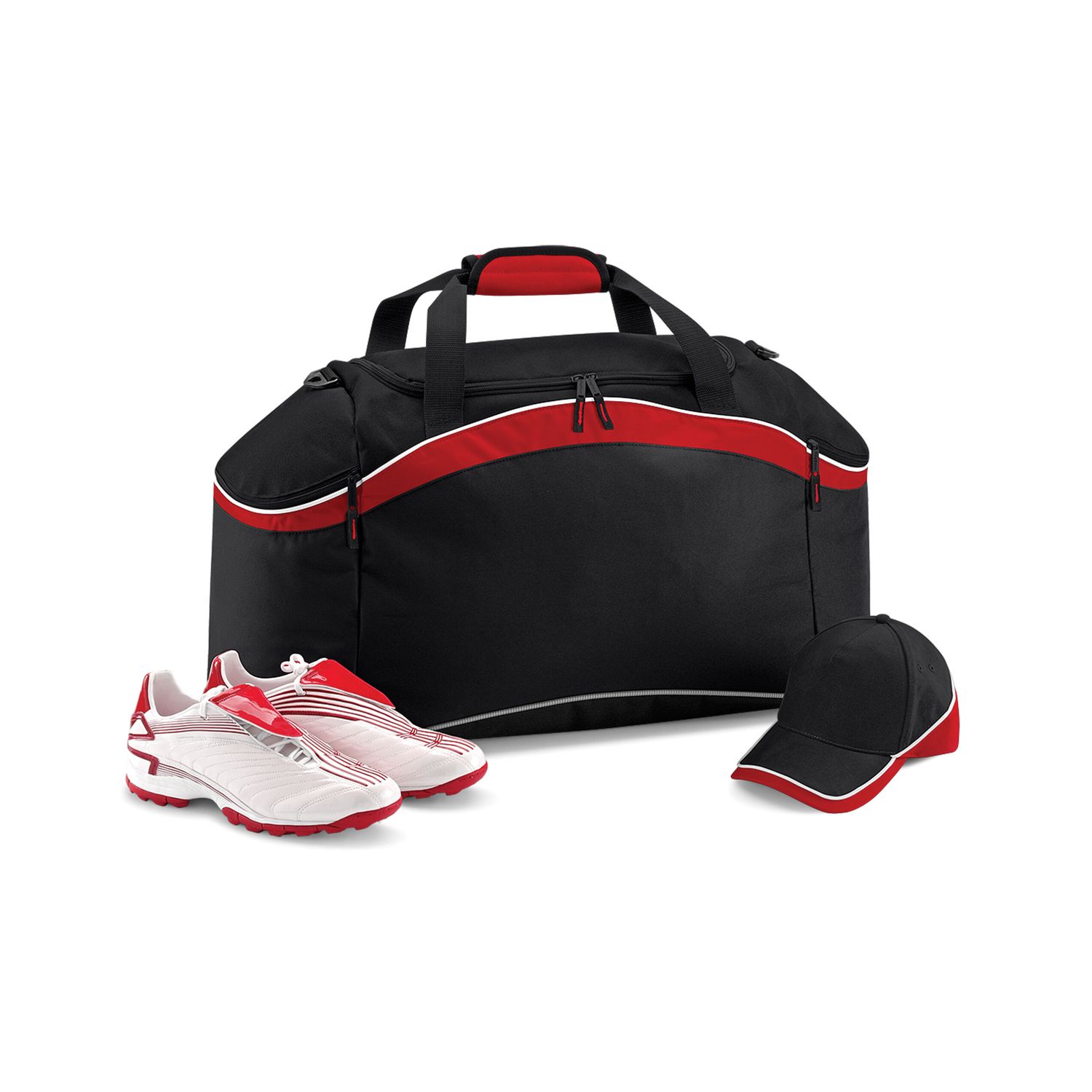 BagBase Teamwear Holdall One Size Black/Classic Red/White