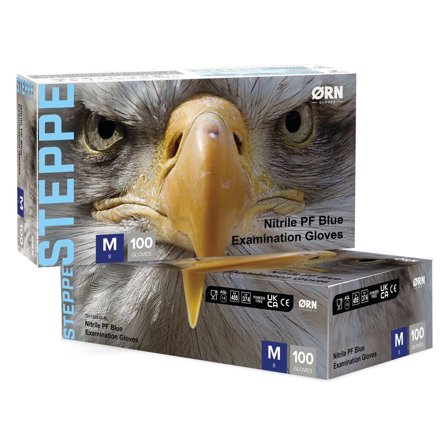 RN Gloves Steppe Classic Blue Nitrile Box 100 - Size Large