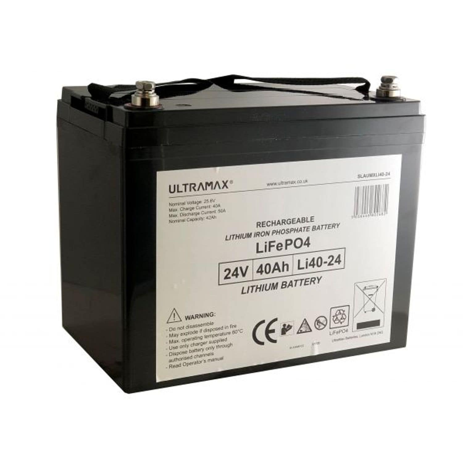 Ulltramax Ultramax 24v 40Ah Lithium Iron Phosphate LiFePO4 Battery