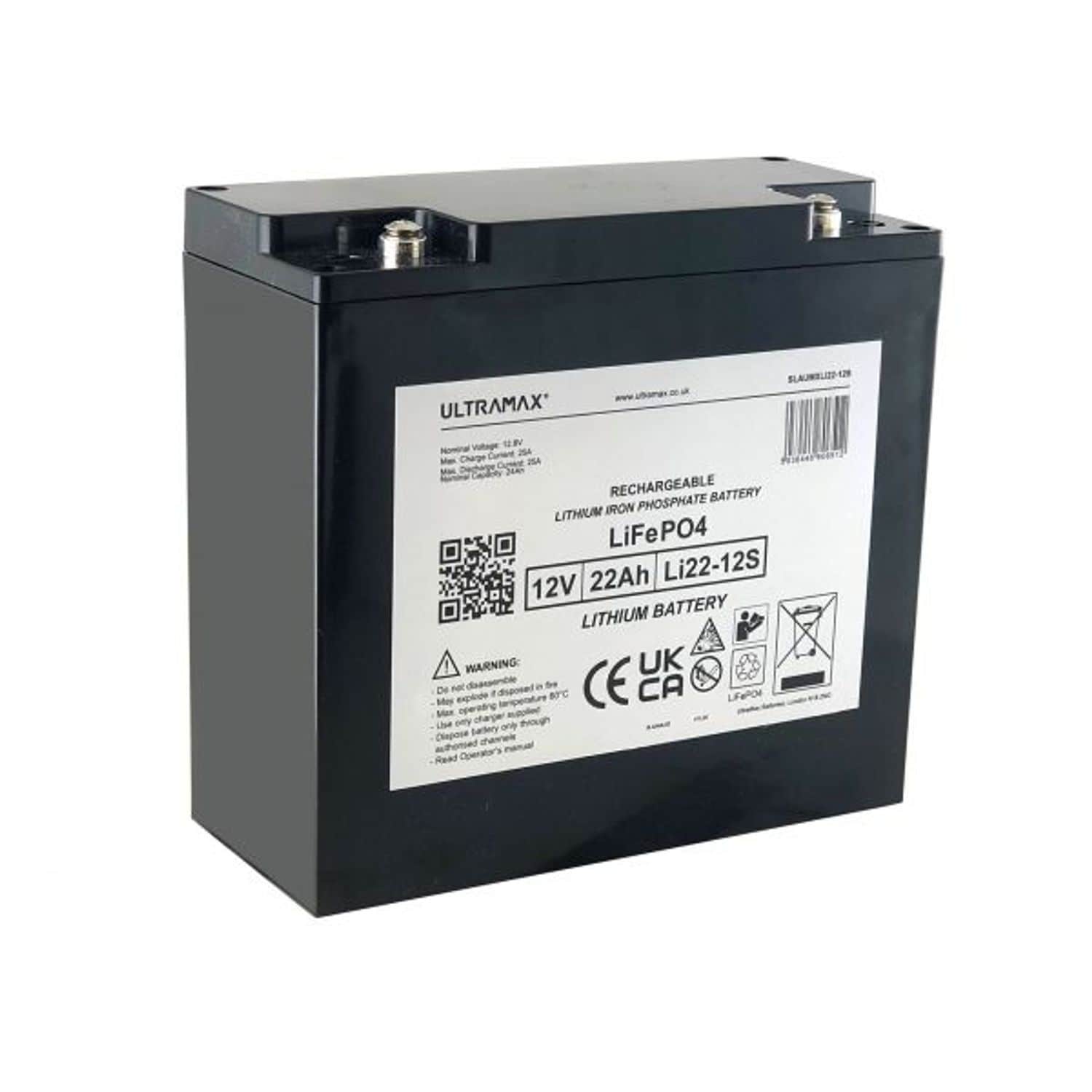 Ulltramax Li22-12S 12v 22Ah Lithium Iron Phosphate LiFePO4 Battery