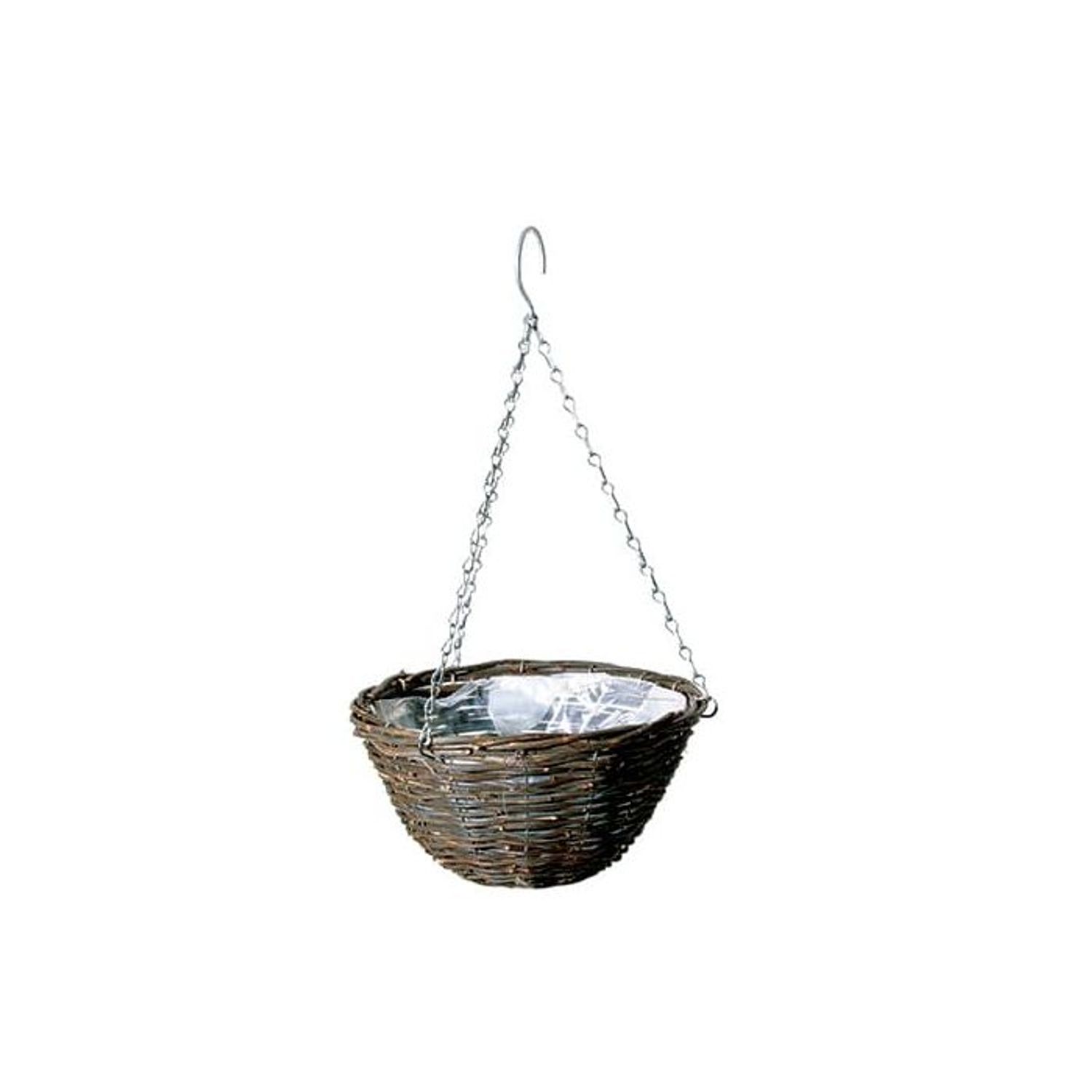Love Gardening Willow and Black Rattan Round Baskets - 30cm/12in (Pack of 12)