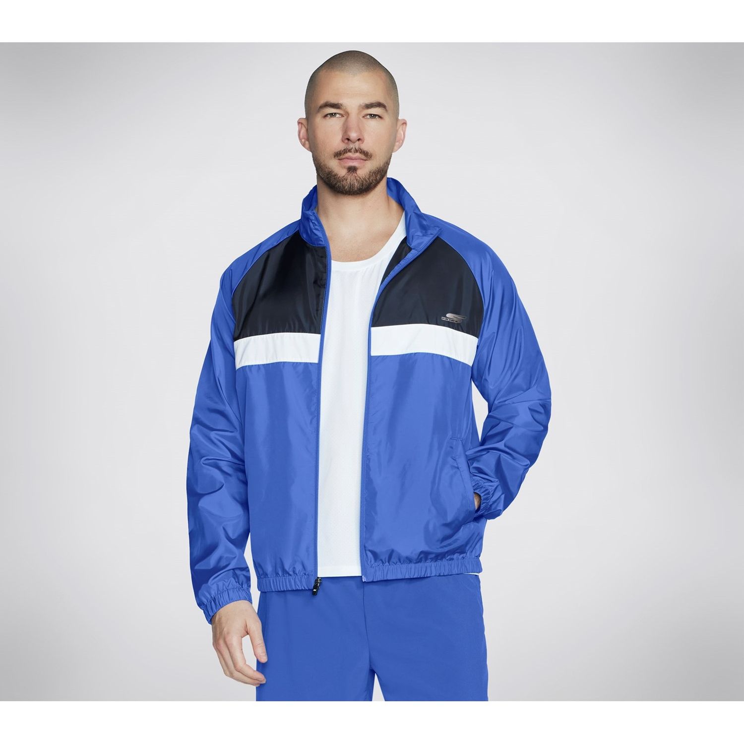 Skechers Speed Elite Track Jacket Blue/Grey Size Large Male