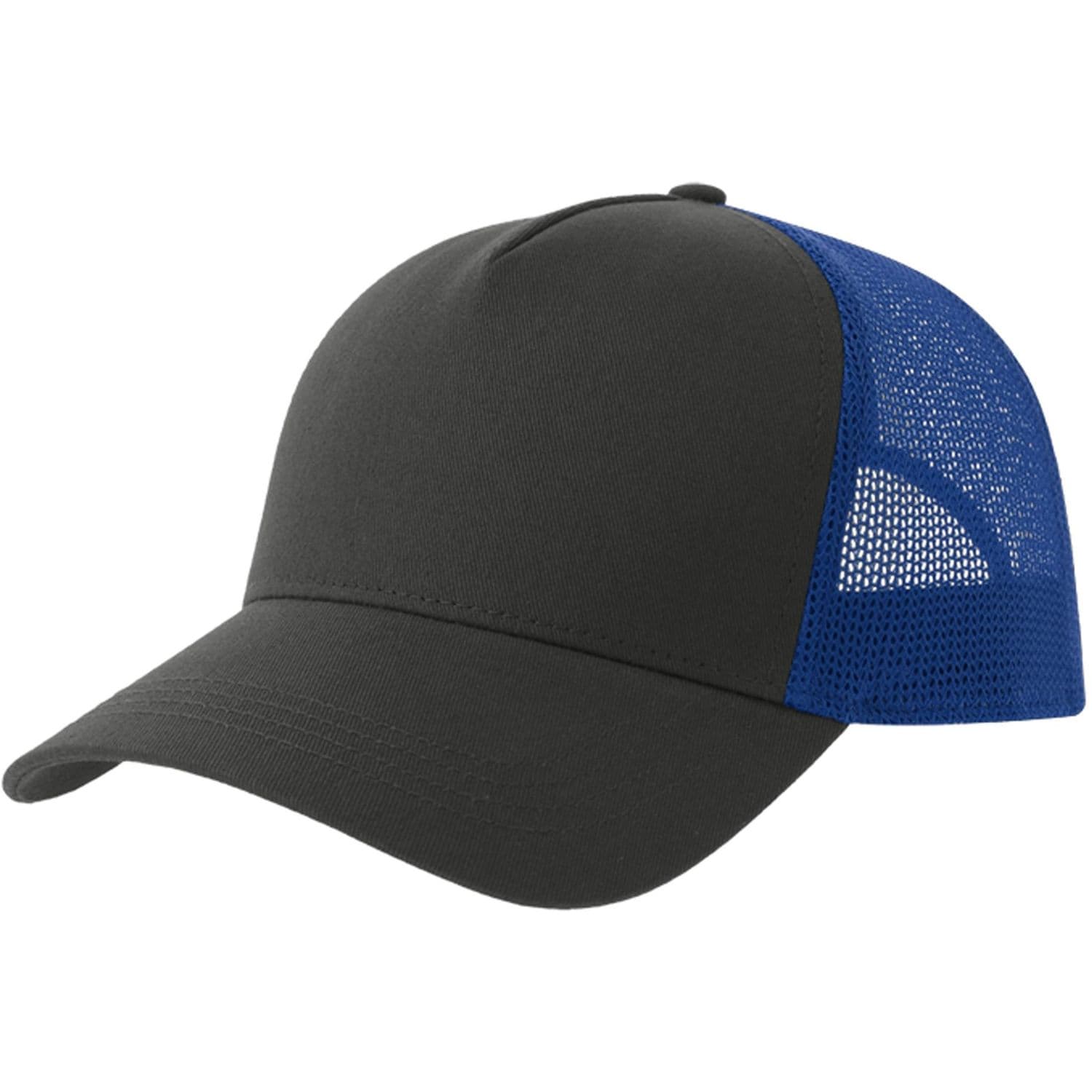 Atlantis Rapper Cotton S 5 Panel Sustainable Trucker Cap DK Grey/Royal One Size