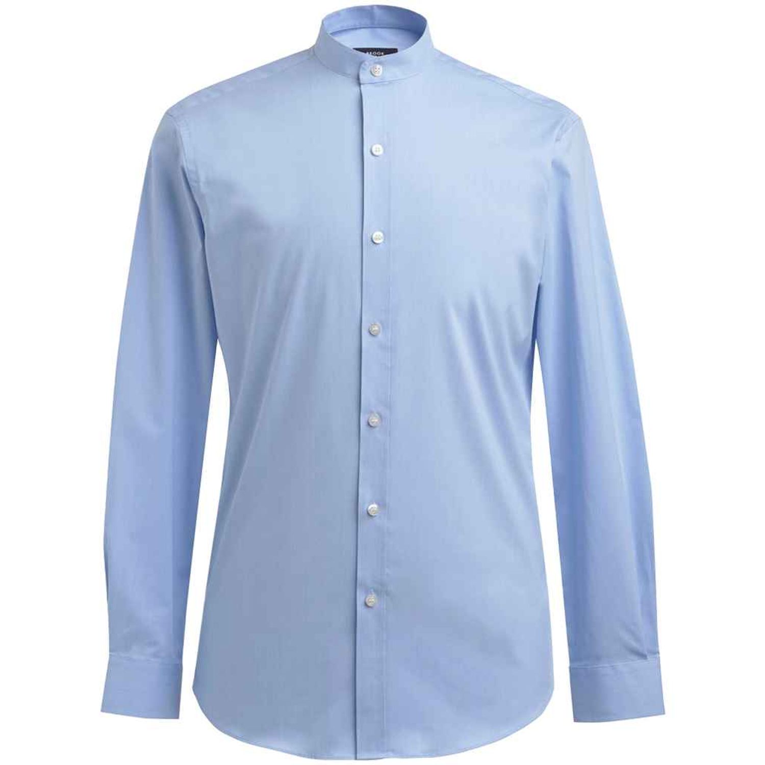 Brook Taverner Volterra Long Sleeve Grandad Collar Shirt  Sky Blue Size 19