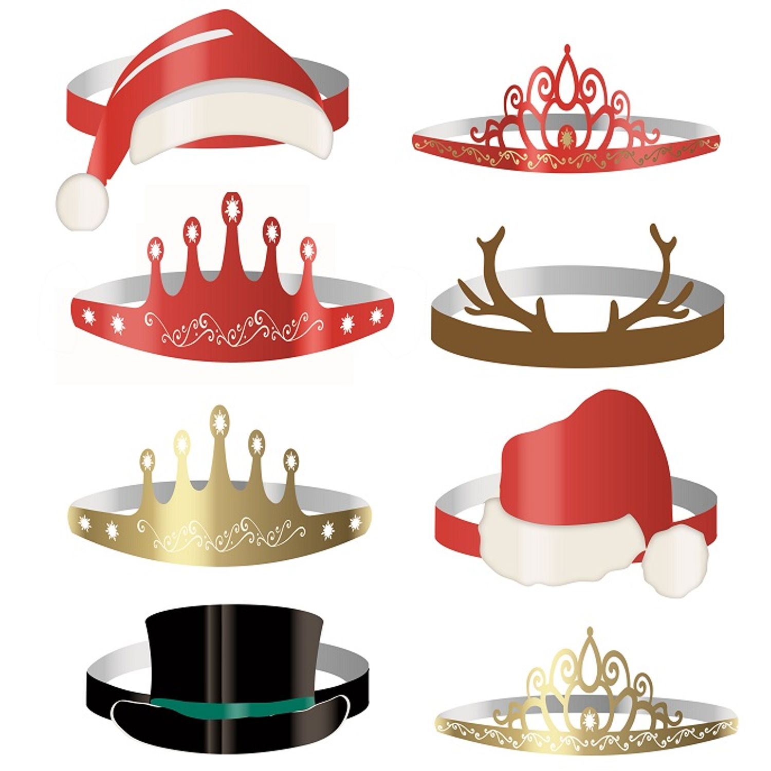 Poppies Europe Limited Paper Hats Christmas Adjustable Headband (Pack of 144)