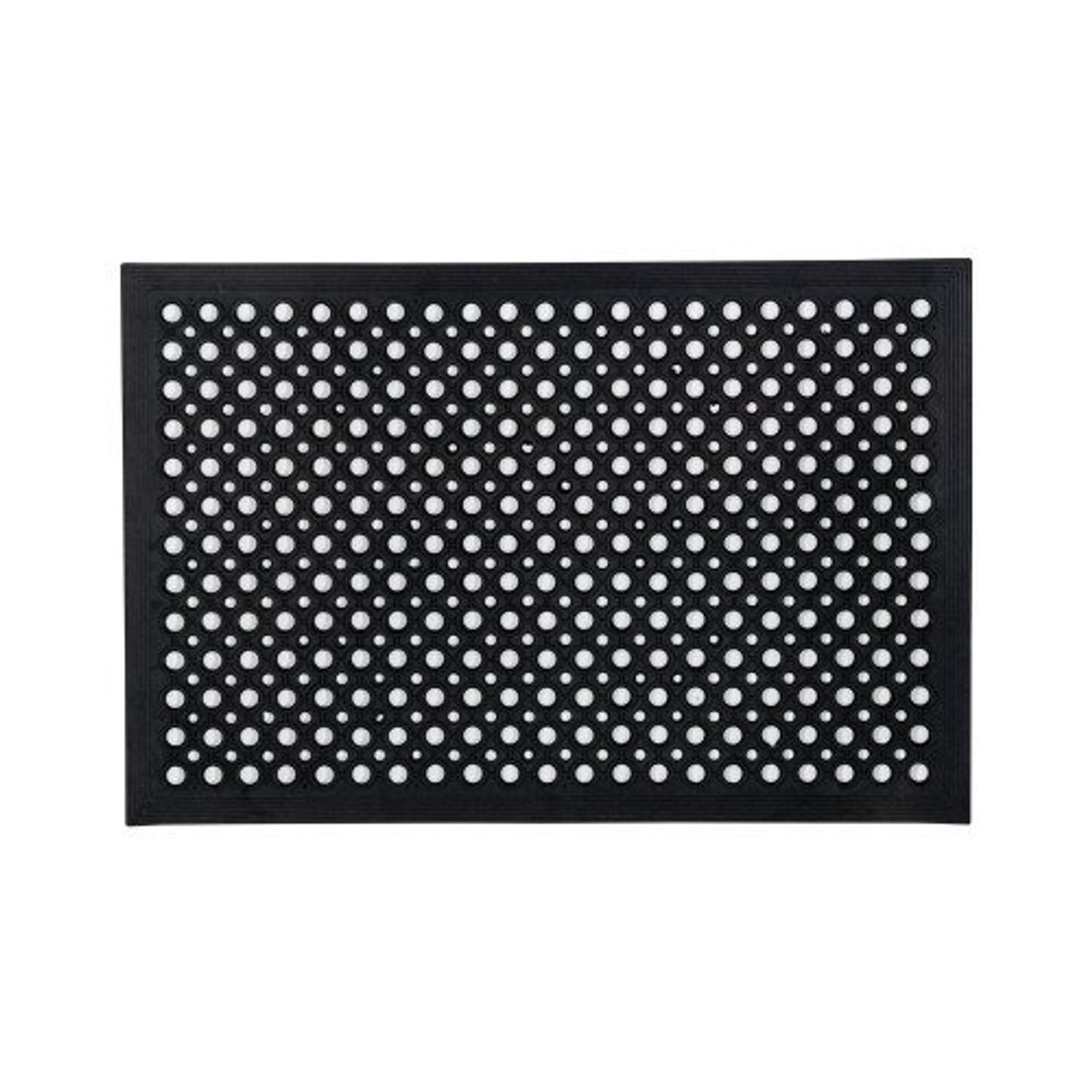 Floortex Heavy Duty Open Top Anti-fatigue Ergonomic Anti-slip Mat 100% Recycled Natural Rubber 60x90cm Black