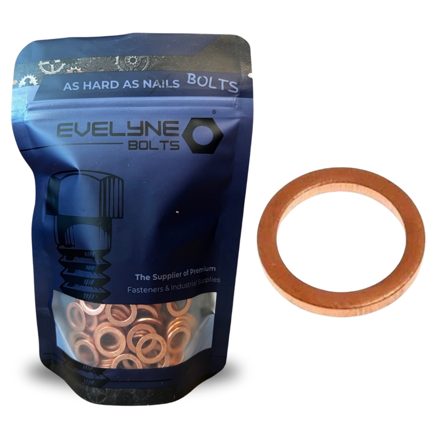 Evelyne Bolts Copper Washer M16 x 24mm x 1.5mm Pack of 50
