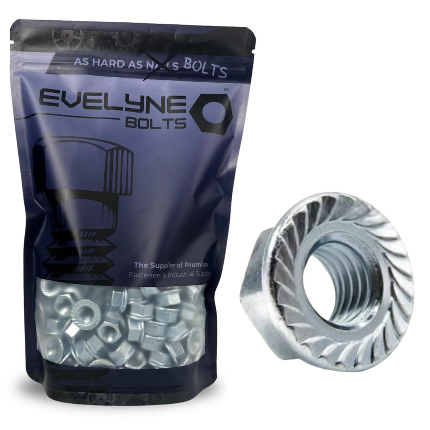 Evelyne Bolts M3 Flange Nuts Pack of 100