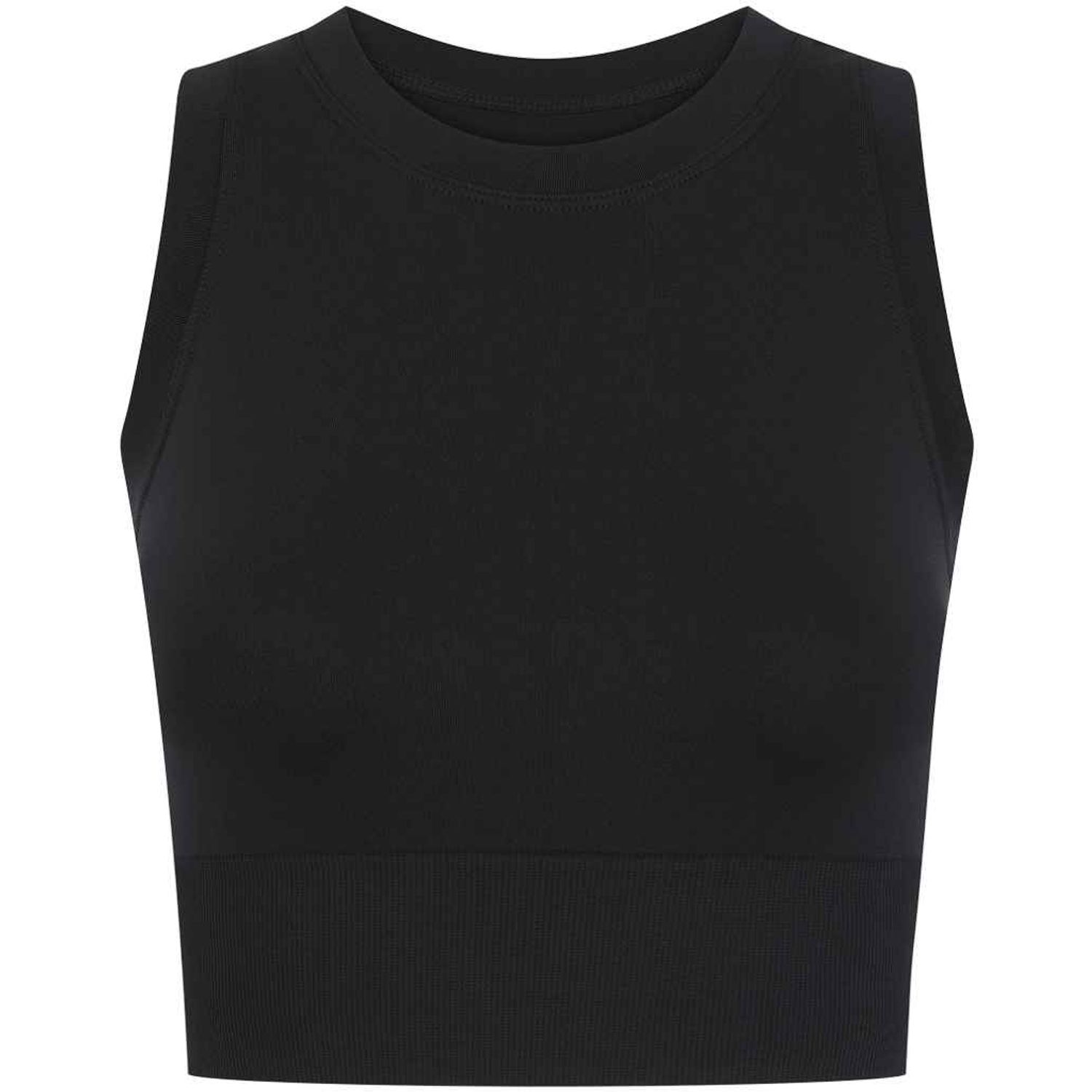 Tombo Ladies Cropped Tank Black Top - Size Xl/XXL