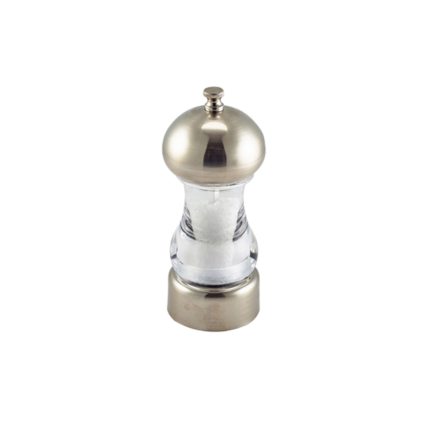 Genware Chrome Top Salt/Pepper Grinder 14cm- you get 6