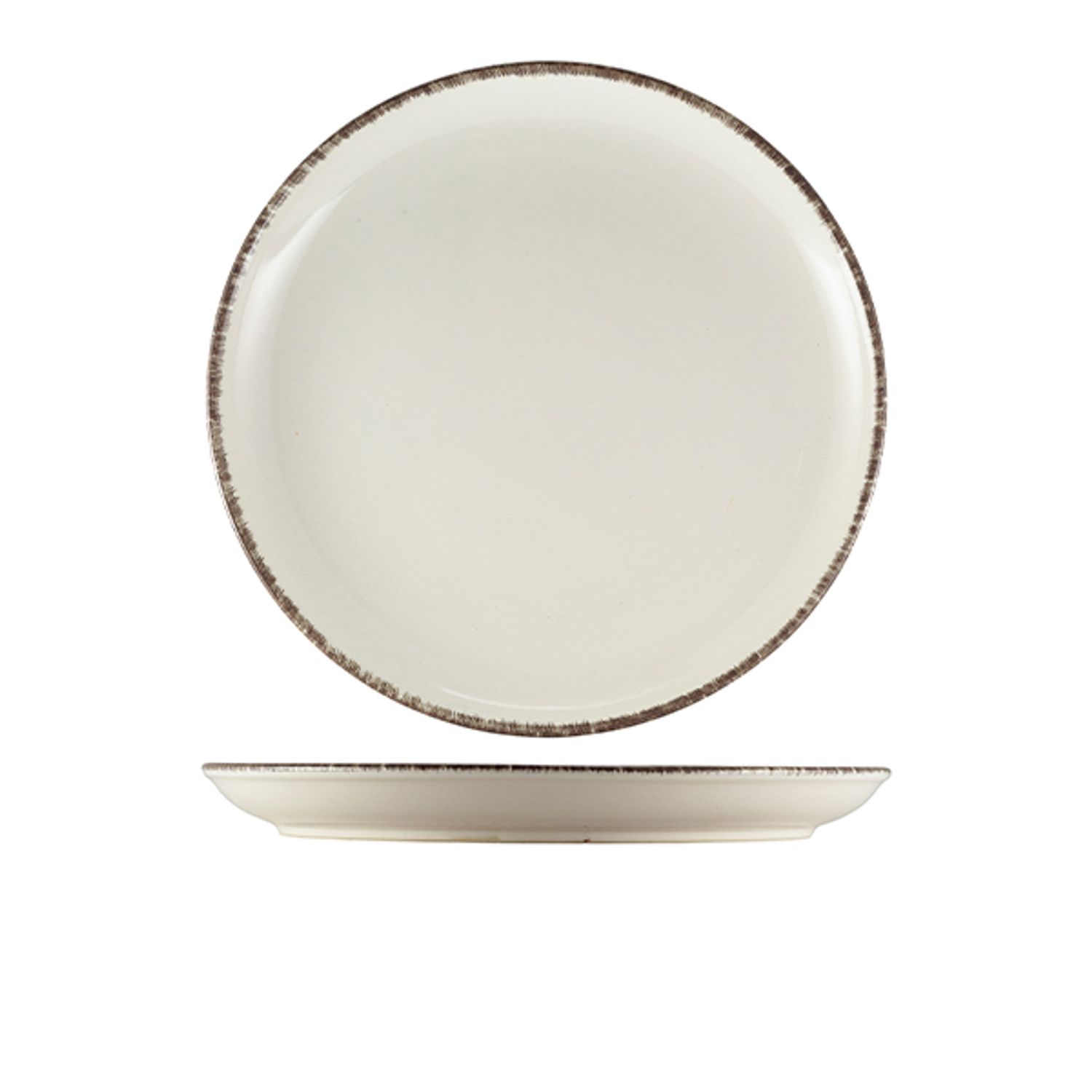Genware Terra Stoneware Sereno Grey Coupe Plate 27.5cm- you get 6
