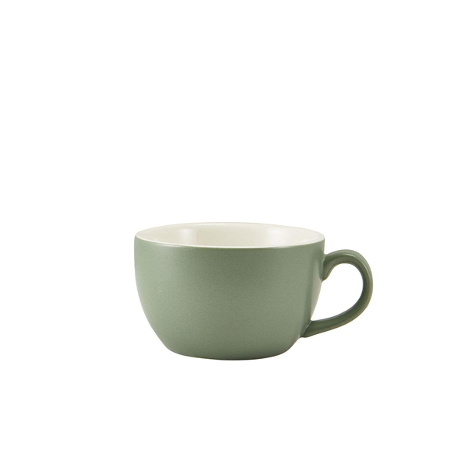 Genware Porcelain Matt Sage Bowl Shaped Cup 25cl/8.75oz- you get 6