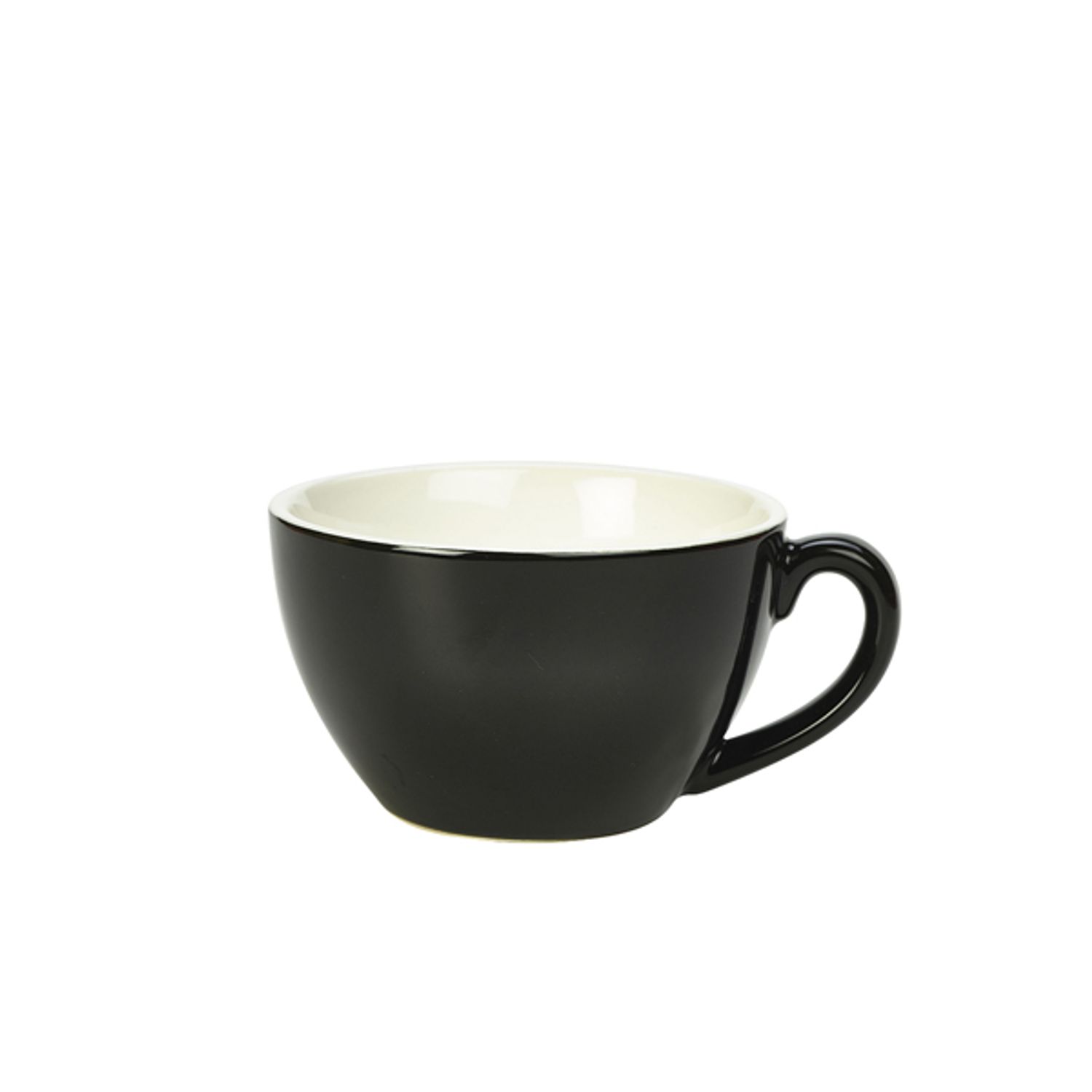 Genware Porcelain Black Bowl Shaped Cup 34cl/12oz- you get 6