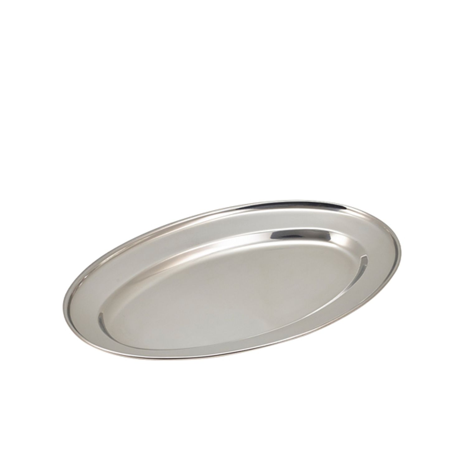 Genware Stainless Steel Oval Flat 35cm/14in