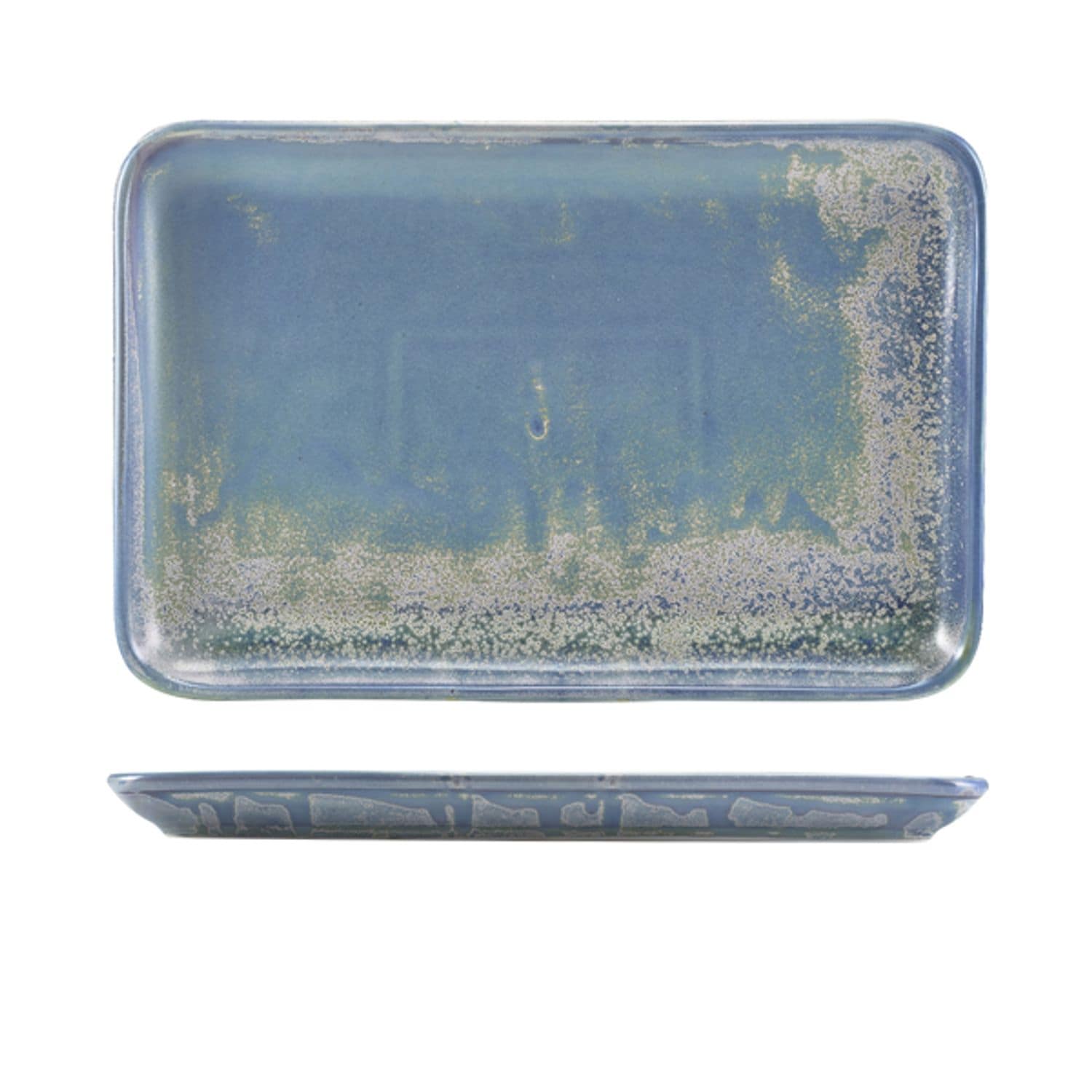 Genware Terra Porcelain Seafoam Rectangular Platter 30 x 20cm- you get 3