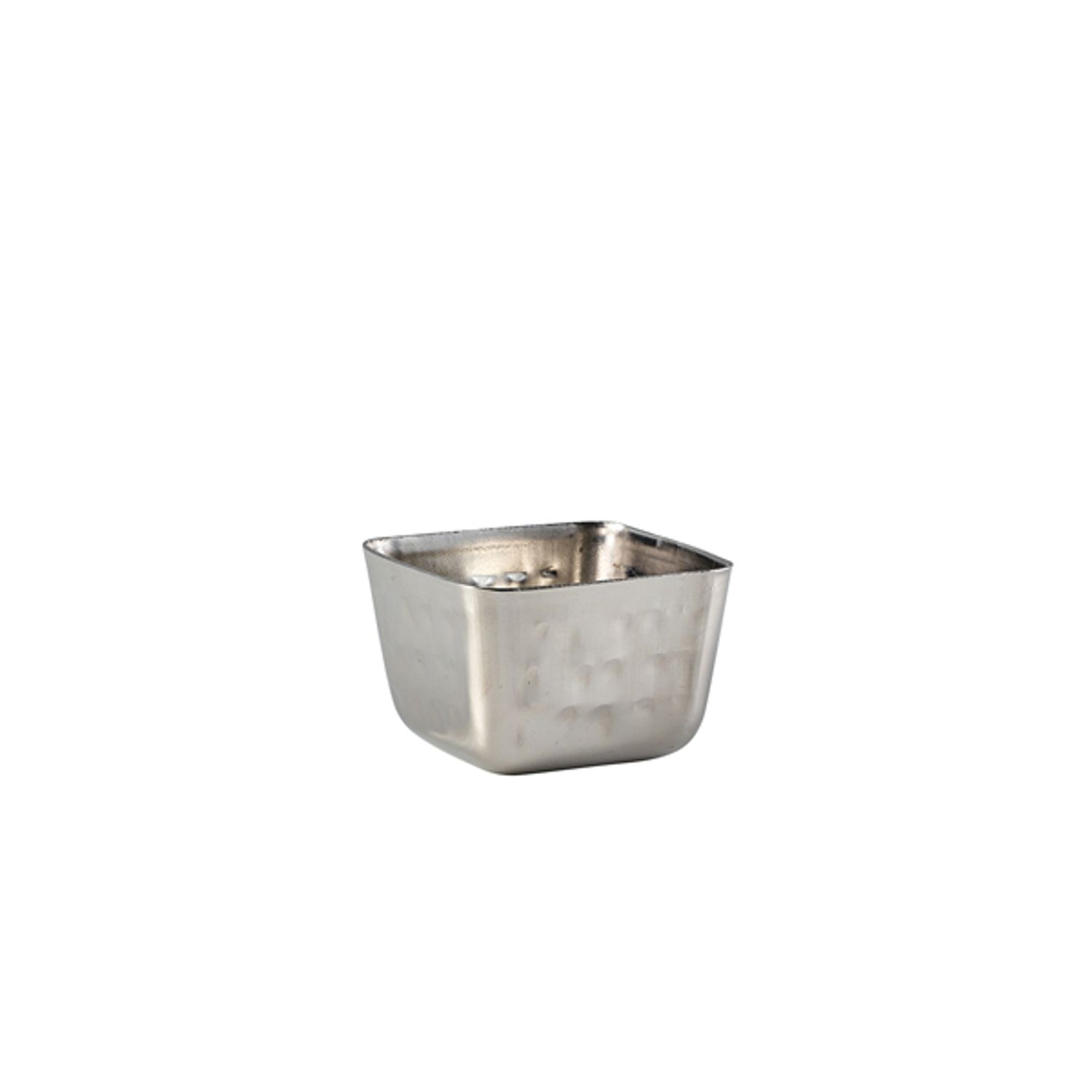 Genware Stainless Steel Square Hammered Ramekin - 71ml/2.5oz- you get 12