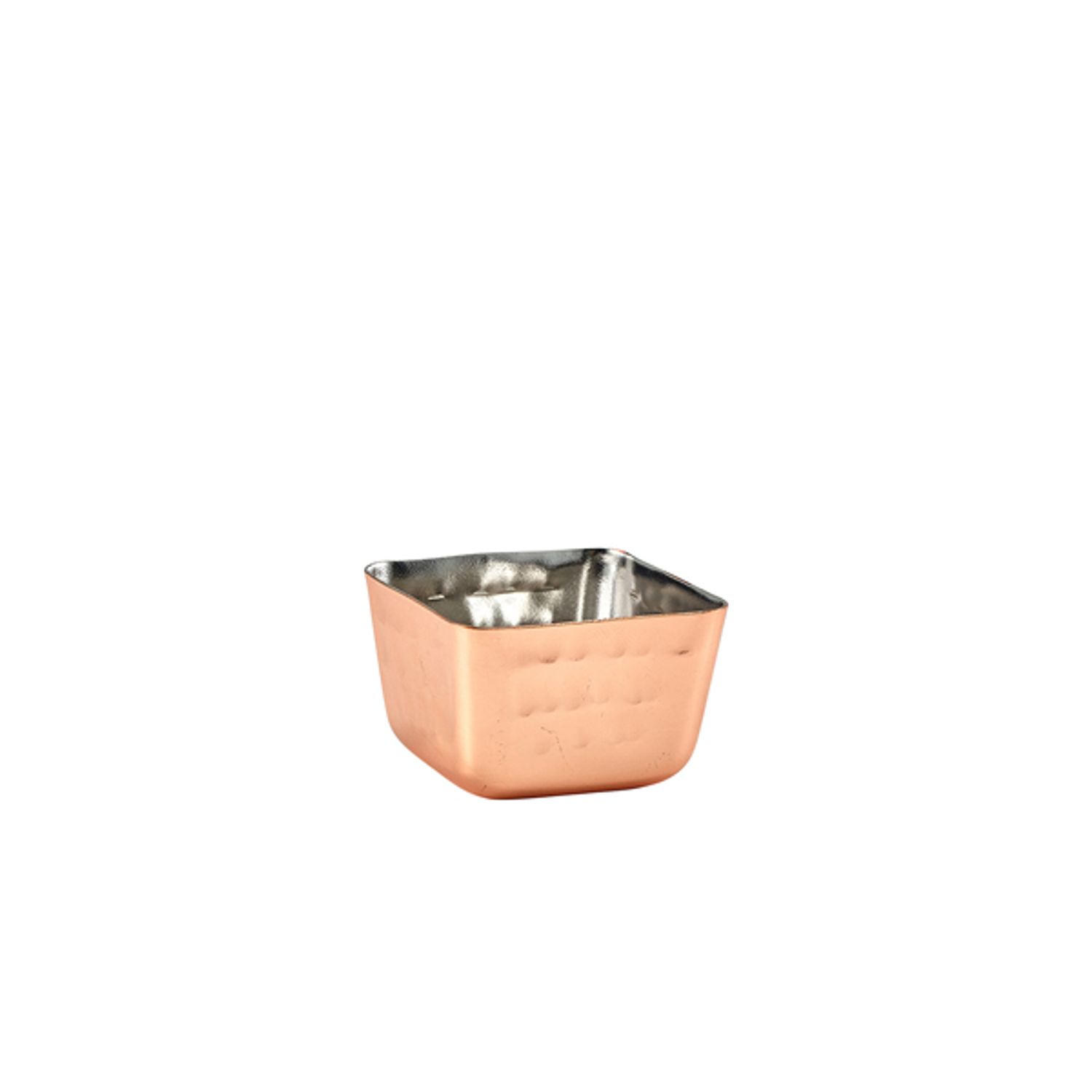 Genware Copper Plated Square Hammered Ramekin - 71ml/2.5oz- you get 12
