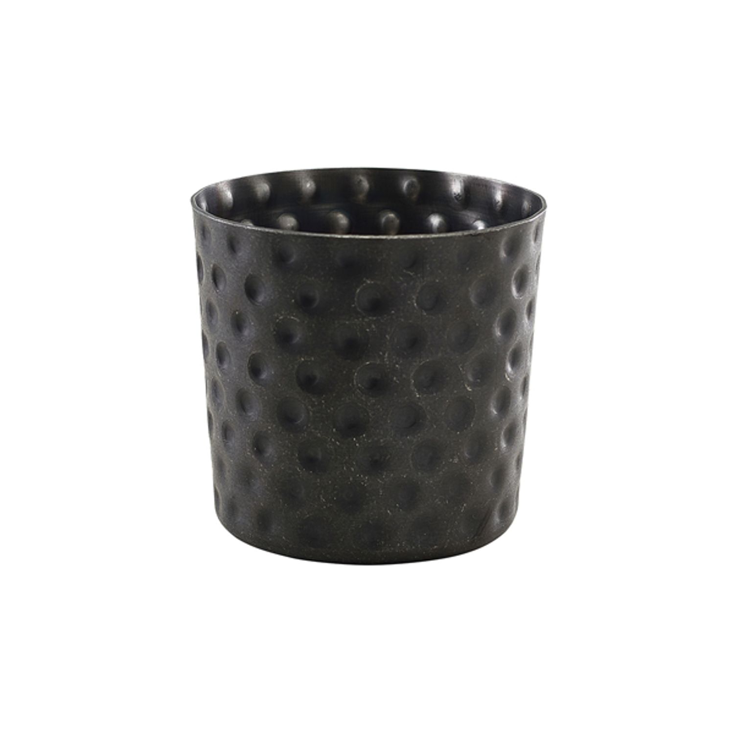 Genware Black Vintage Steel Hammered Serving Cup 8.5 x 8.5cm- you get 12