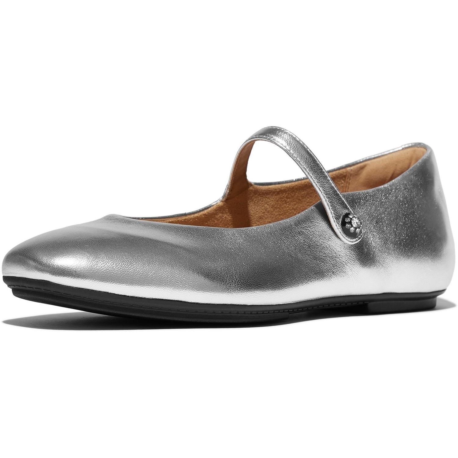 Fitflop Delicato Mary Jane Silver Slip On Shoes for Female - Size 4