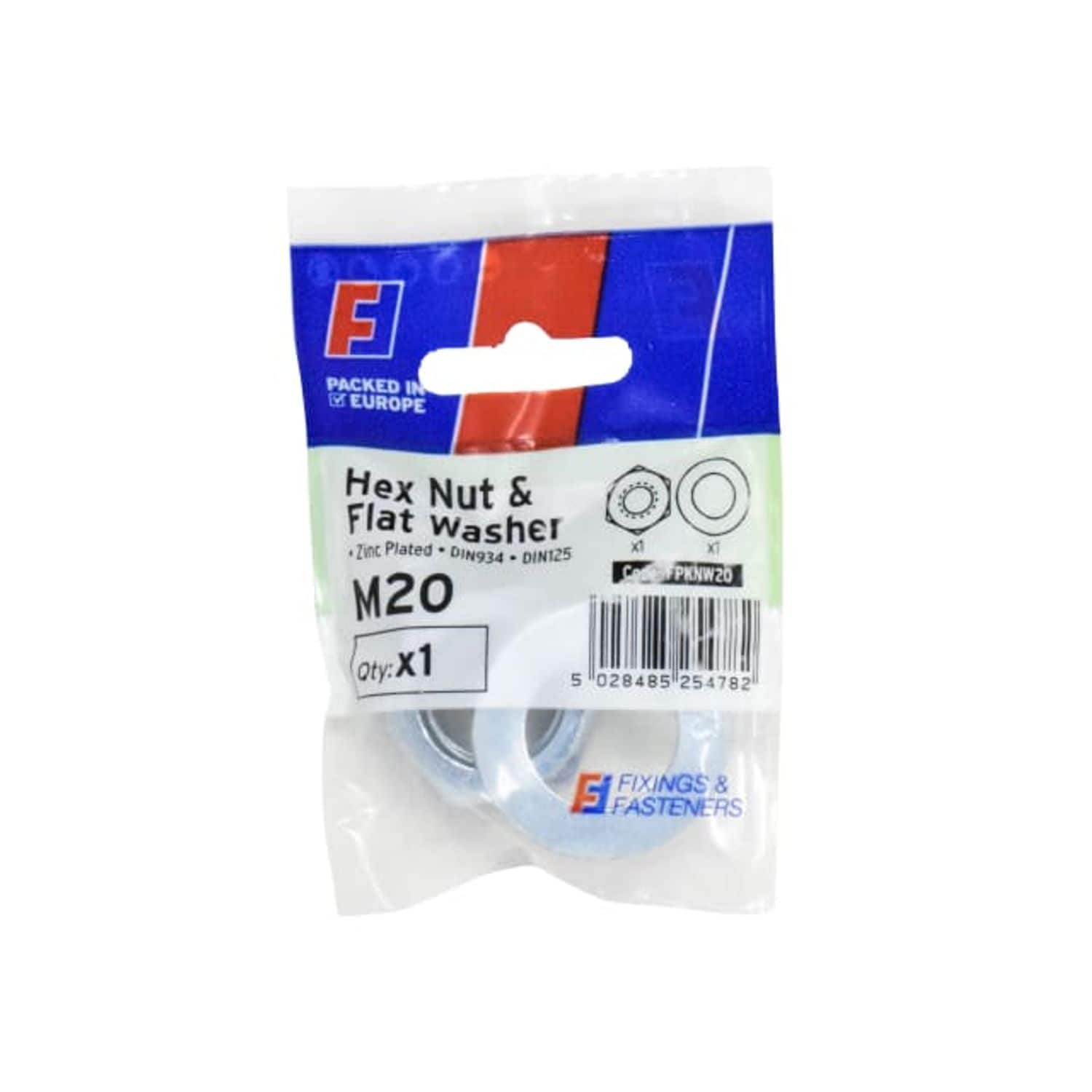 Forgefix Nut & Washer M20 Forge (Pack of 1)