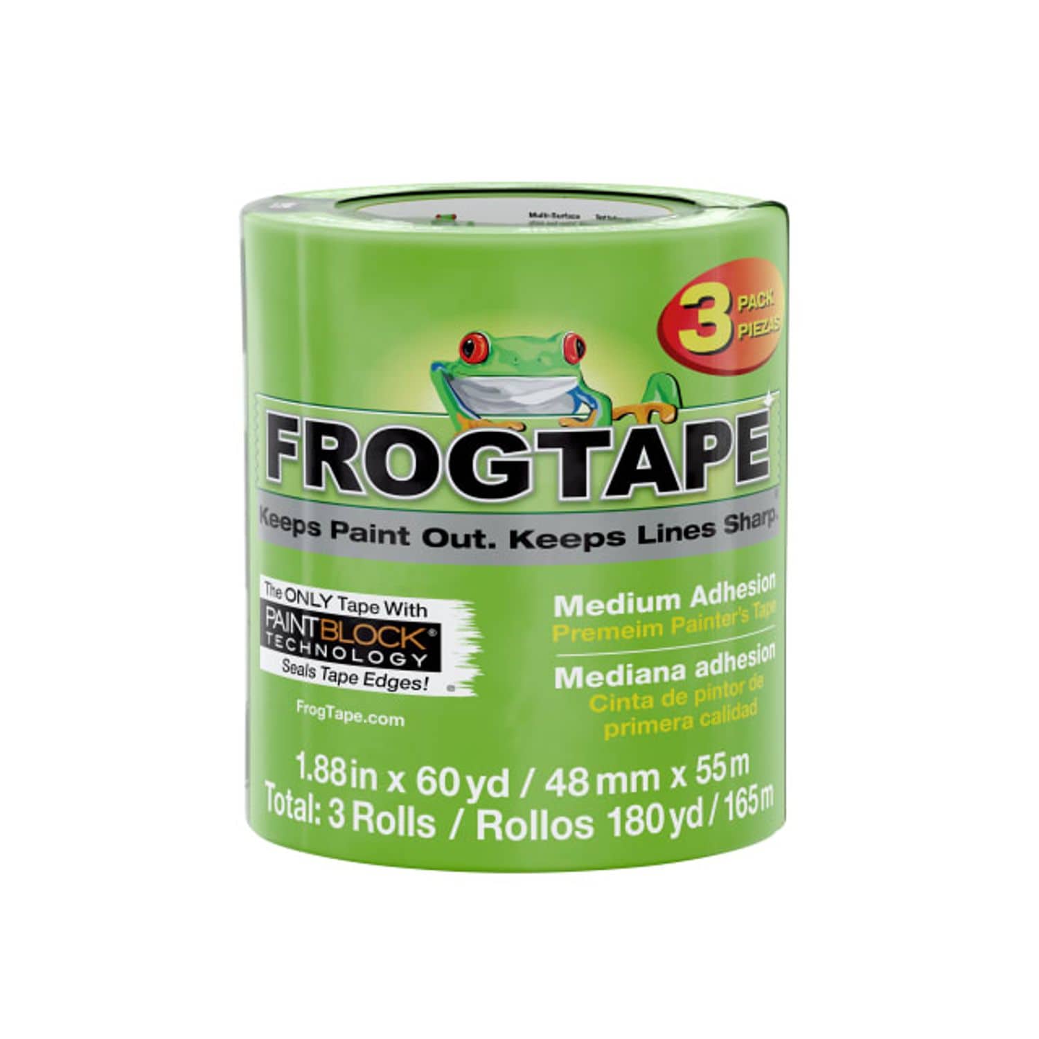 Shurtape FrogTape - Multi-Surface Masking Tape - 48mm x 55m (Pack of 3)